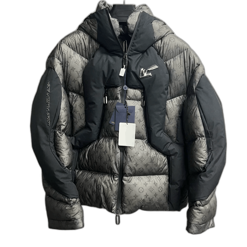 Louis Vuitton Louis Vuitton Gray Hooded Puffer Jacket Size US L / EU 52-54 / 3 - 1 Thumbnail