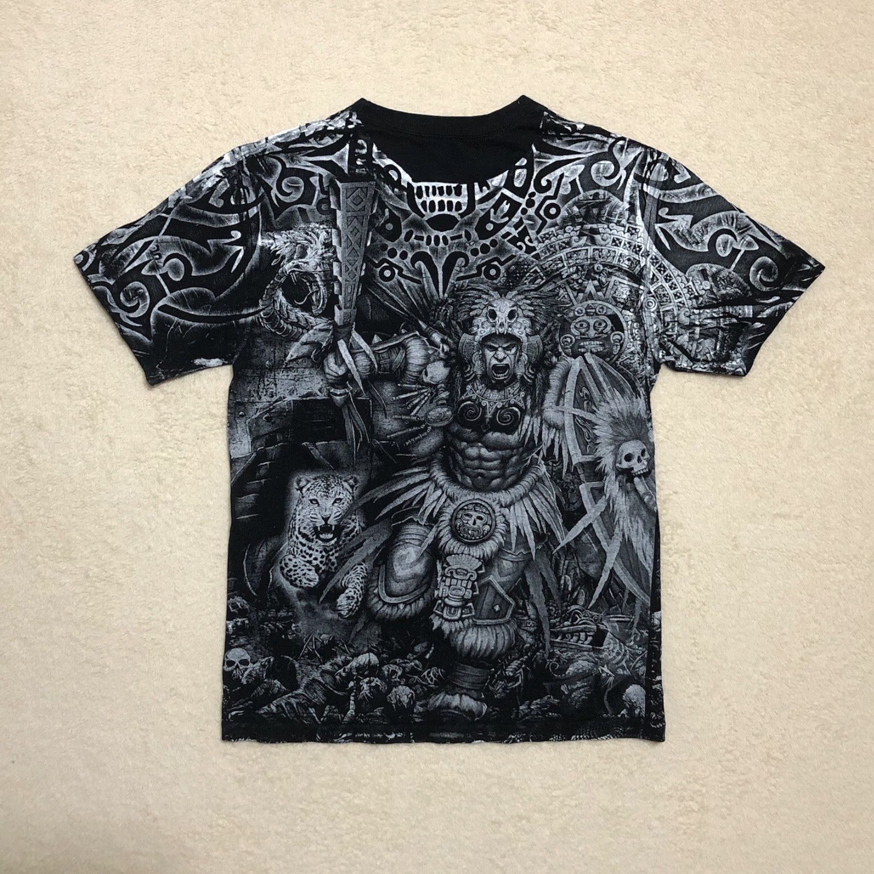 Vintage VINTAGE Aztec Warrior Cozumel Mexico All Over Print T-Shirt Mens Small Size US S / EU 44-46 / 1 - 7 Thumbnail