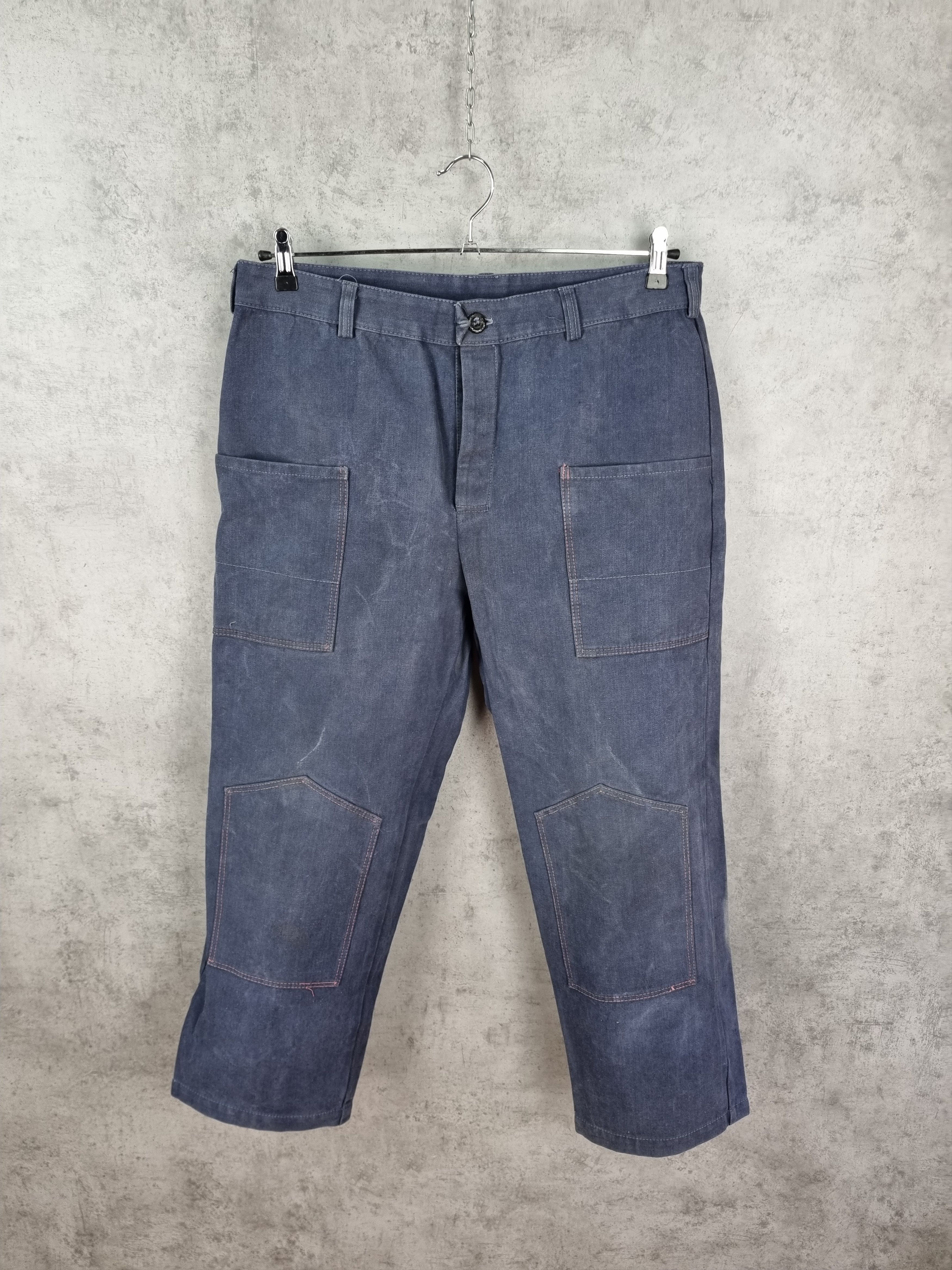 Le Laboureur × Vetra × Vintage Rare Double knees 60s Faded Workers pants Thrashed Punk Size US 32 / EU 48 - 13 Thumbnail