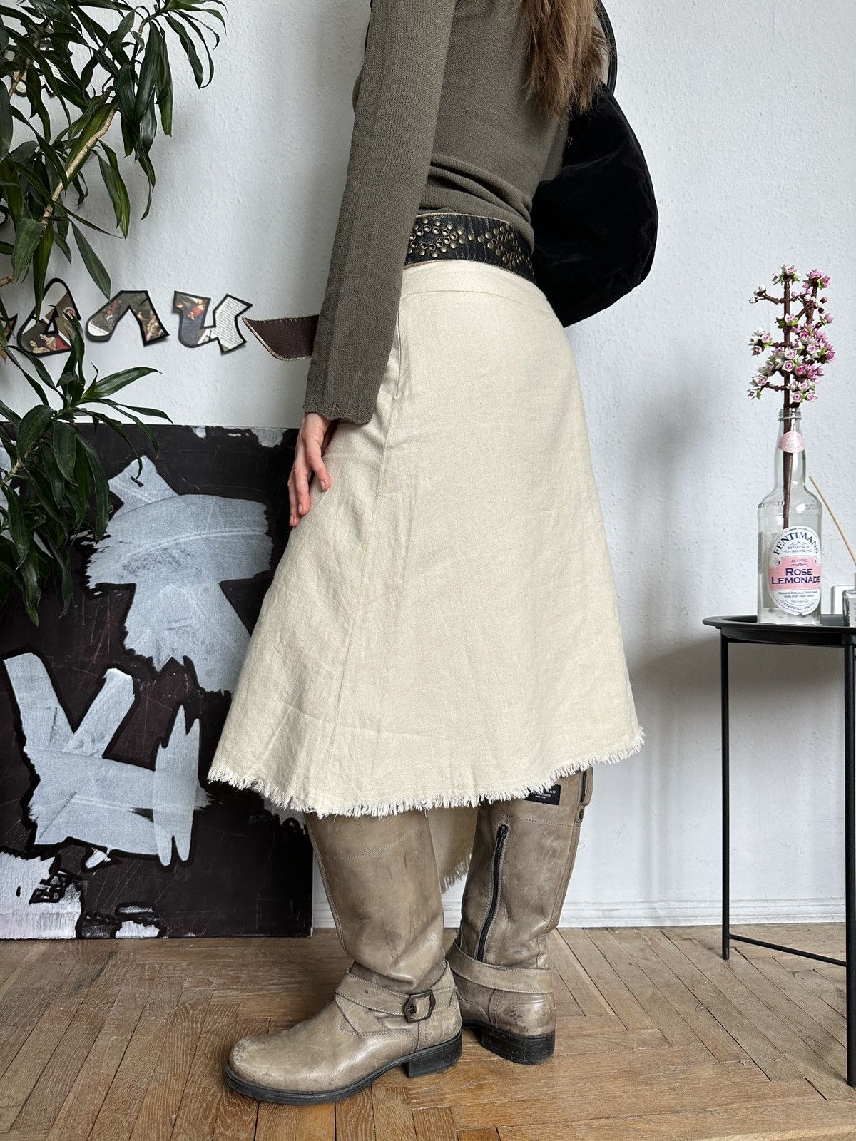 20471120 × Japanese Brand Asymmetrical Ruffle Fairy Boho Goblin Core Skirt Size 30" / US 8 / IT 44 - 4 Thumbnail