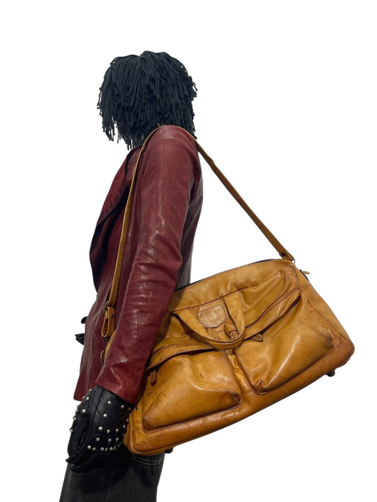 Genuine Leather Full Leather Beauty Patina Vtg TR Travel Duffle Bag 7🟩 Size ONE SIZE - 1 Thumbnail