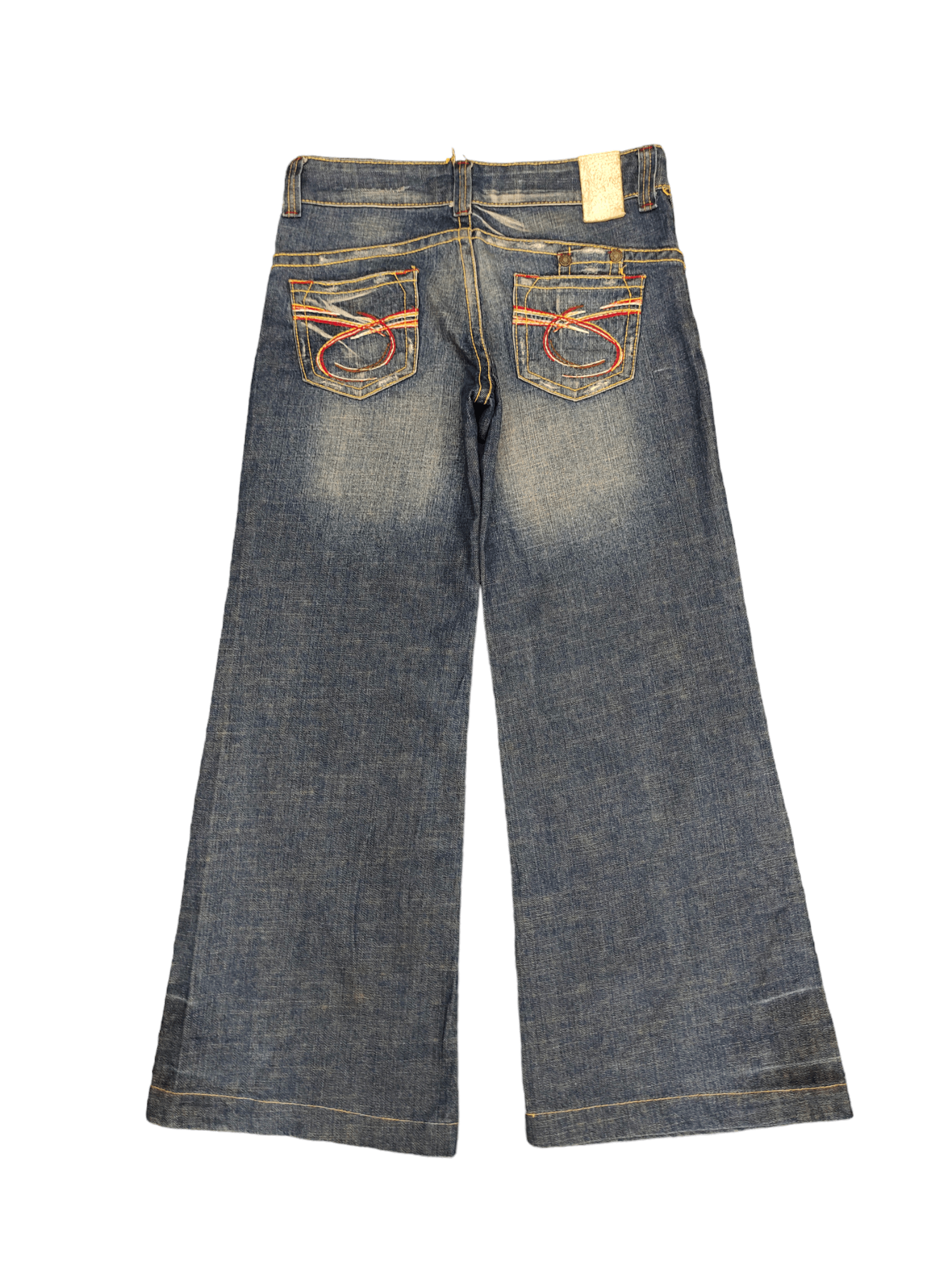 If Six Was Nine Flare Baggy Jean Red Pepper Distres Faded Low Rise Boot Cut Size US 29 - 10 Thumbnail