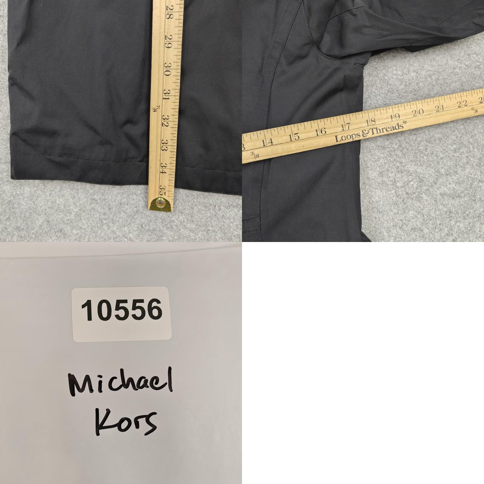 Vintage Michael Kors Coat Womens Small Black Trench Single Breasted Zip Pockets Jacket Size S / US 4 / IT 40 - 8 Thumbnail