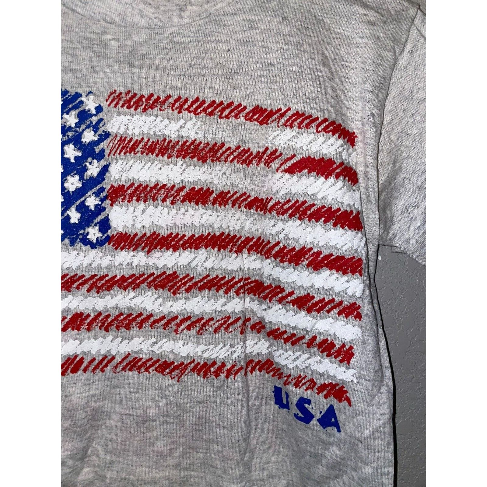 Jerzees Vintage USA Flag Shirt Jerzees Stripes Gray Tee 90s VTG M Size US M / EU 48-50 / 2 - 3 Thumbnail