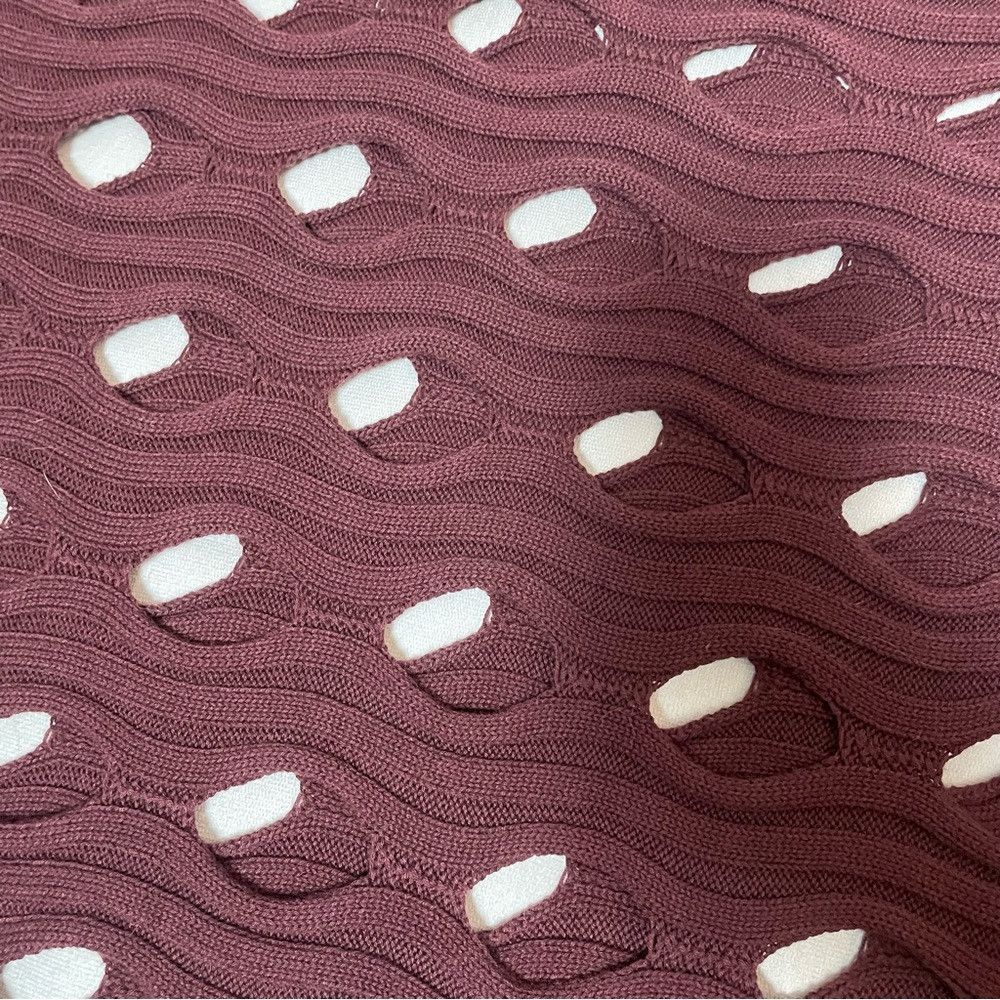 Other Katherine Barclay Knit Burgundy Cotton Blend Poncho Cape Si Size M / US 6-8 / IT 42-44 - 8 Thumbnail