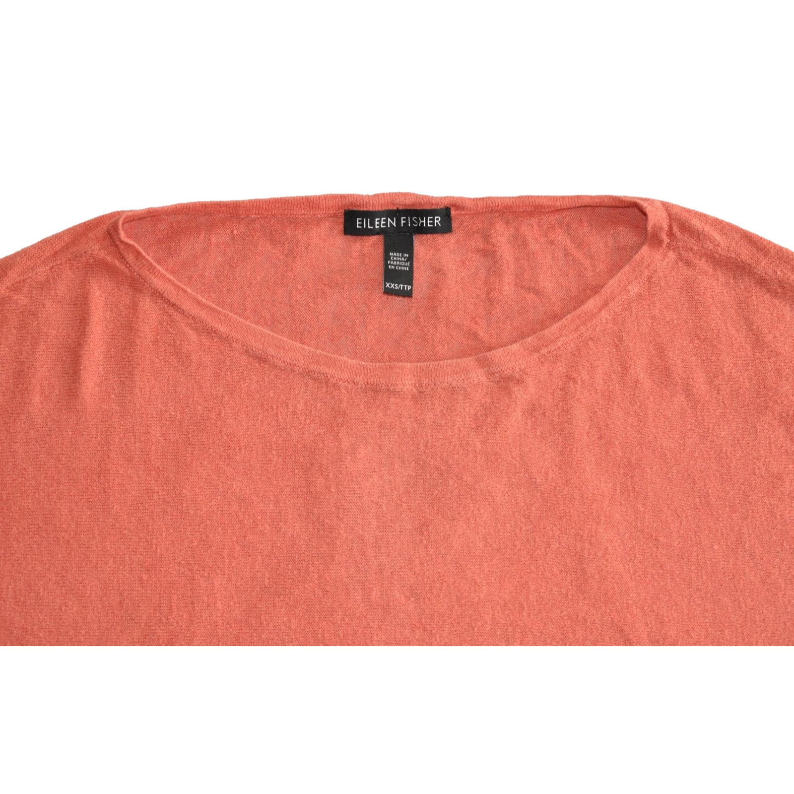 Eileen Fisher EILEEN FISHER Coral Linen Cotton Knit Boat Neck Sweater XXS Size XXS / US 00 / IT 34 - 5 Thumbnail