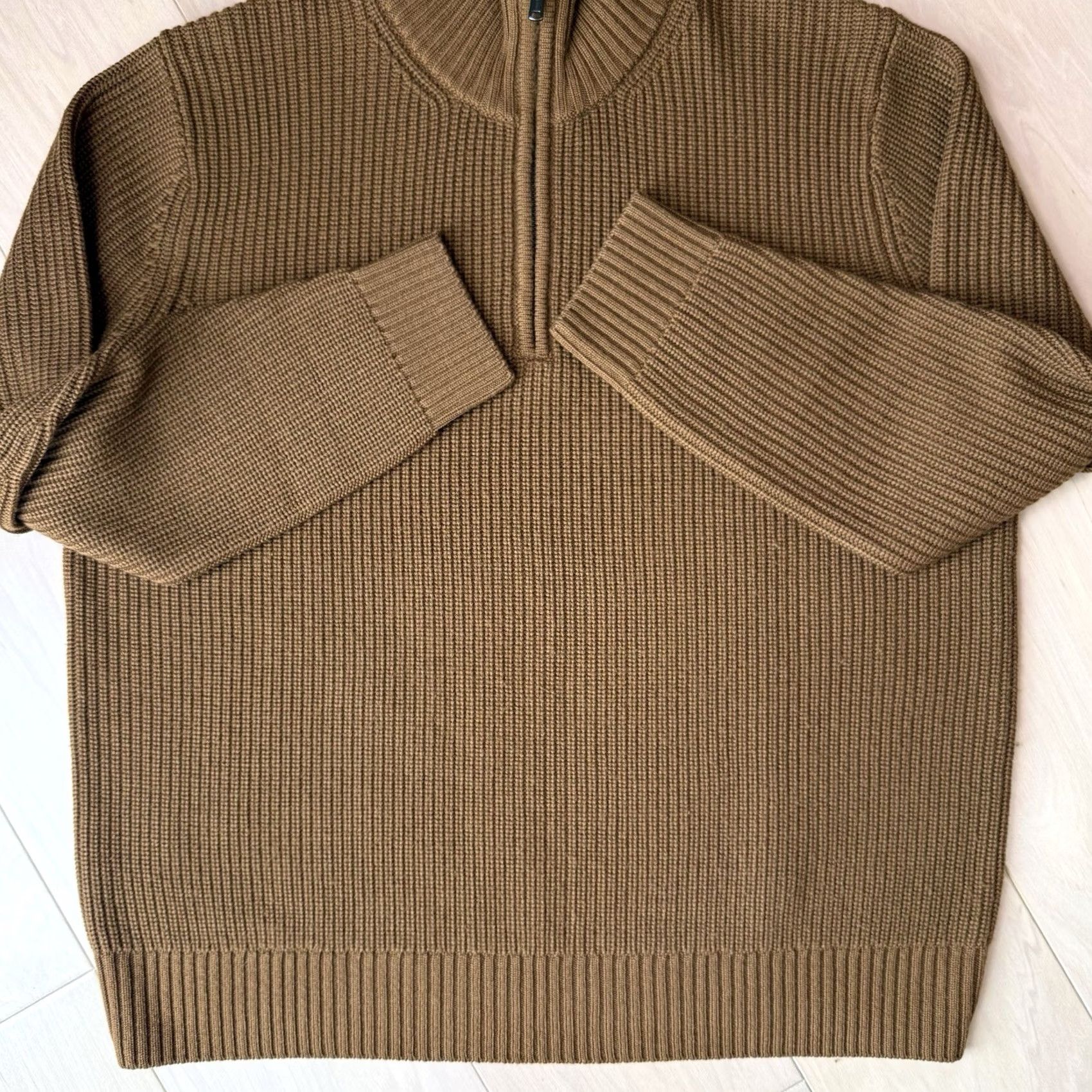 Todd Snyder Todd Snyder Merino Wool Sweater XL Camel Brown 1/4 Zip Mock Neck New York Mens Pullover Solid Knit Cap Size US XL / EU 56 / 4 - 7 Thumbnail