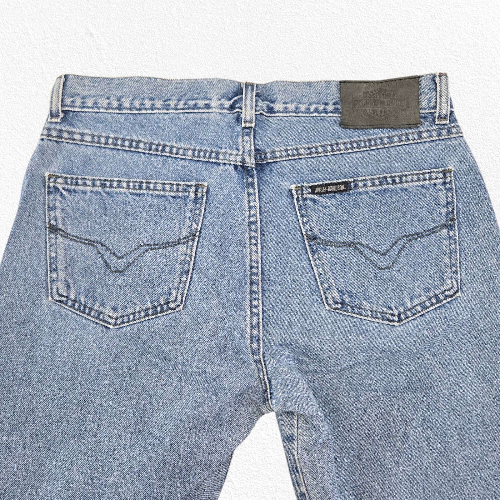 Harley Davidson 2002 Harley-Davidson Bootcut Jeans Light Wash Size 10R Size 32" / US 10 / IT 46 - 10 Thumbnail