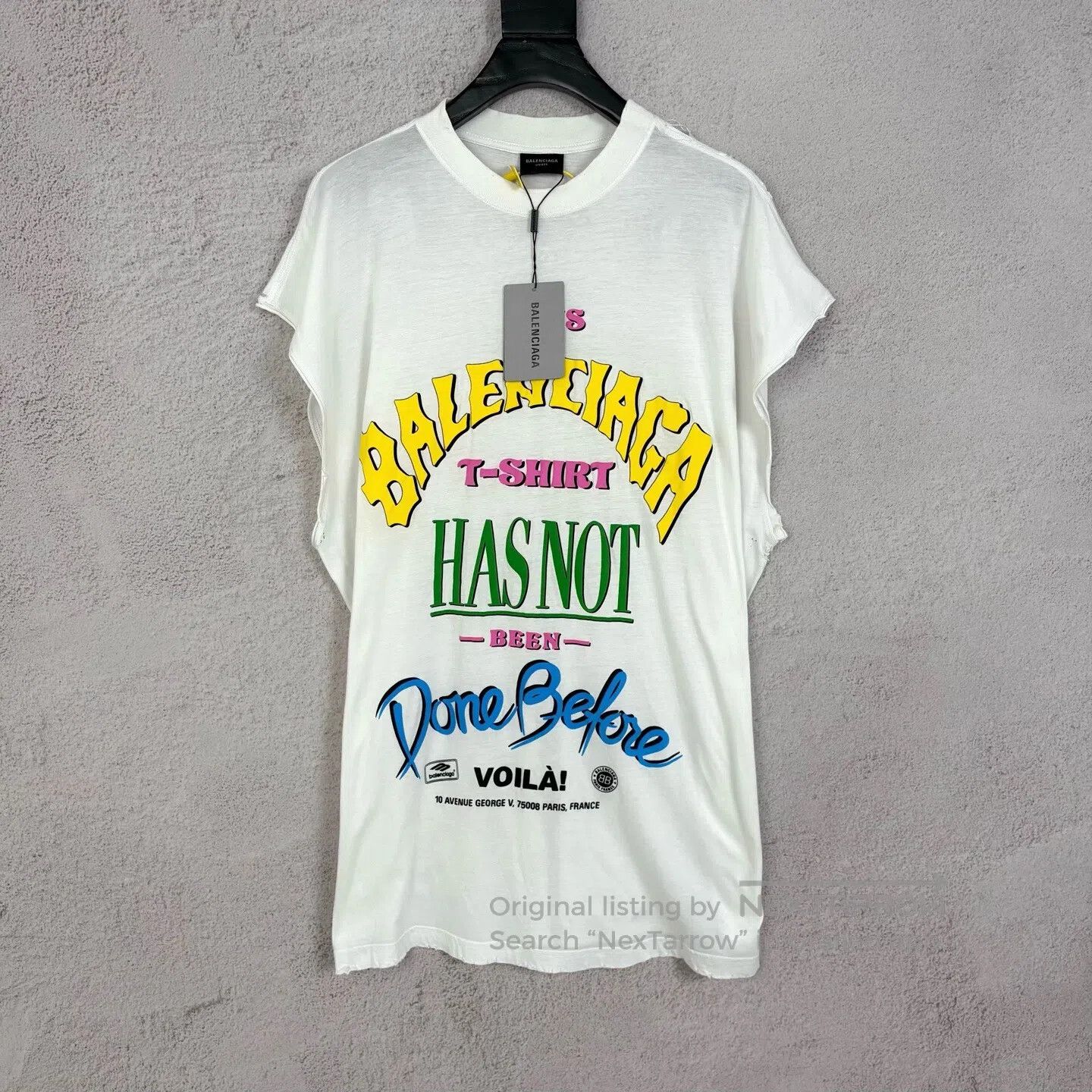 Balenciaga Balenciaga size2 White rainbow-printed lettered short-sleev Size XS / US 0-2 / IT 36-38 - 1 Thumbnail