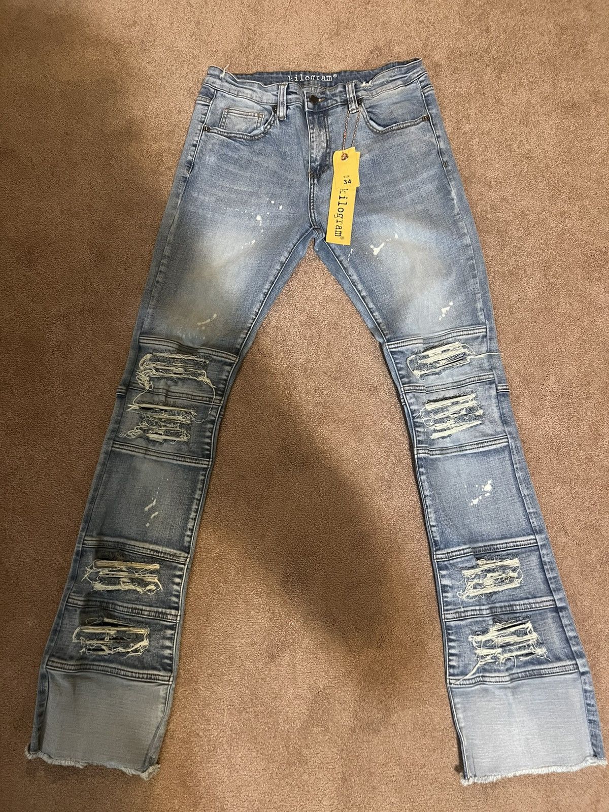 Other Kilogram Stacked Distressed Jeans Size 34 Size US 34 / EU 50 - 1 Thumbnail