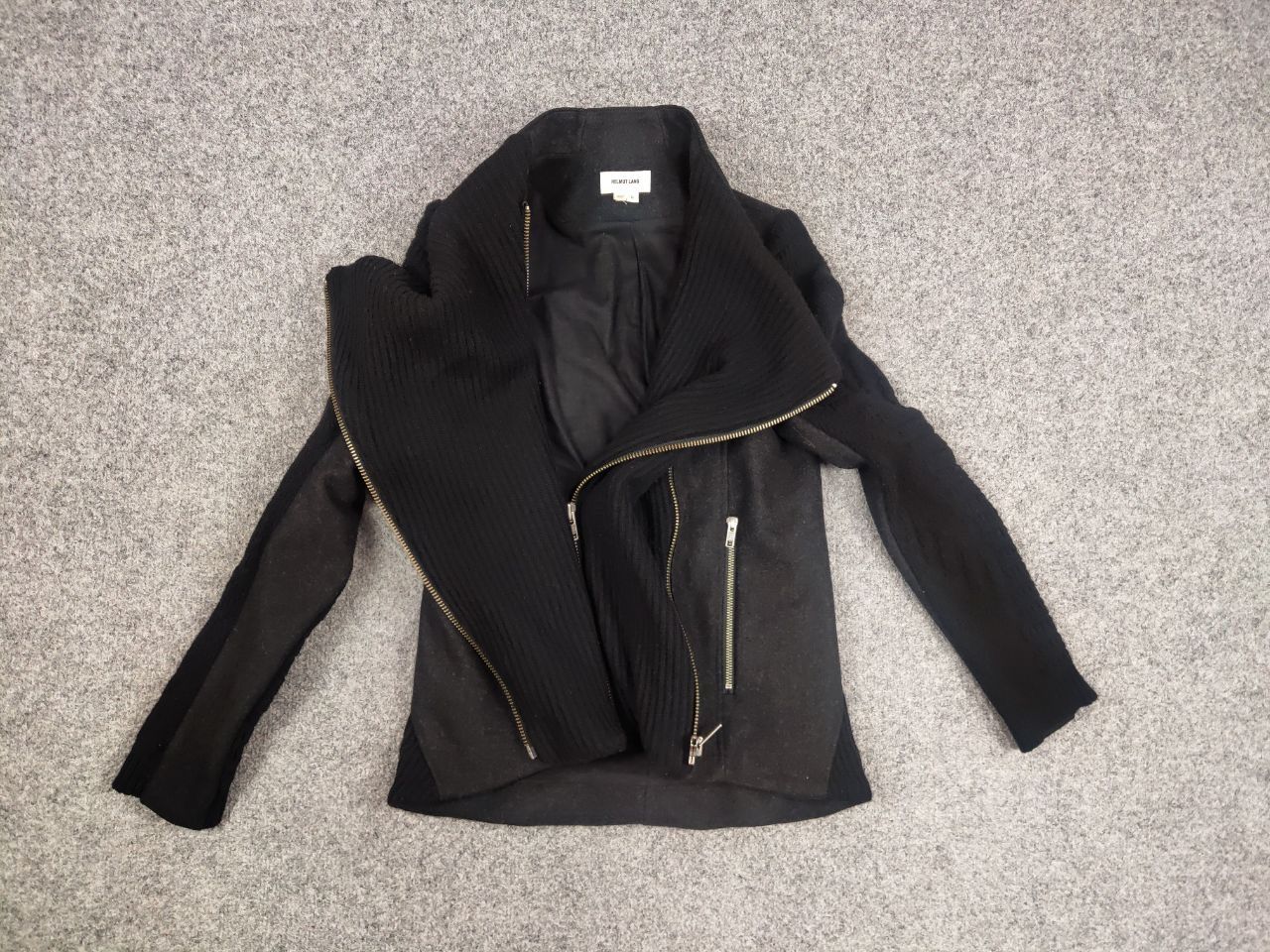 Helmut Lang Helmut Lang Asymmetric combined knit fabric Womens jacket Size S / US 4 / IT 40 - 16 Thumbnail