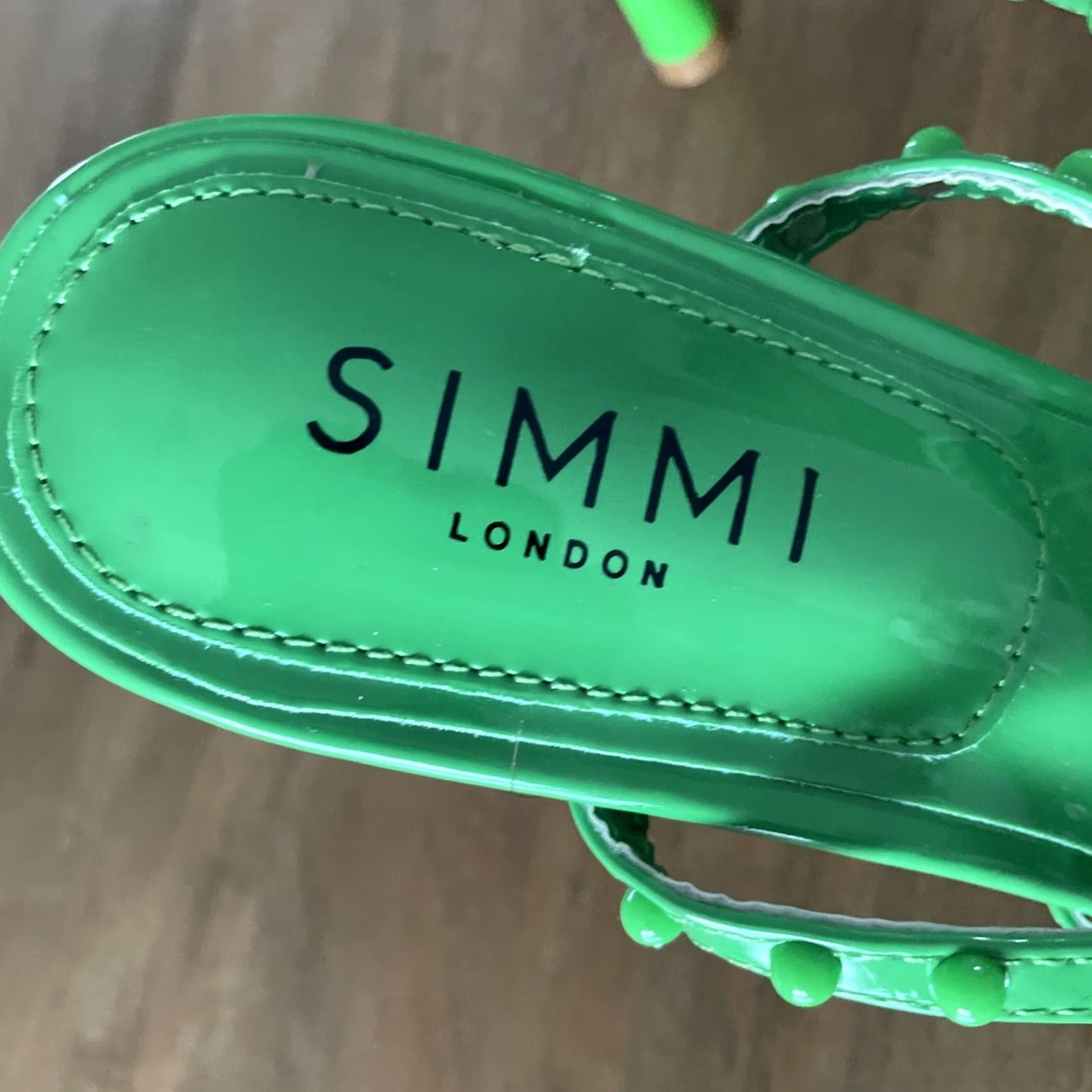 Vintage SIMMI Strappy Green Heel - UK 5 / US 7 / EU 38 - 5” Heel - Stiletto - Party Clubbing - Women - Faux Leather - Green - Solid - City/Night Life Size US 5 / IT 35 - 3 Thumbnail