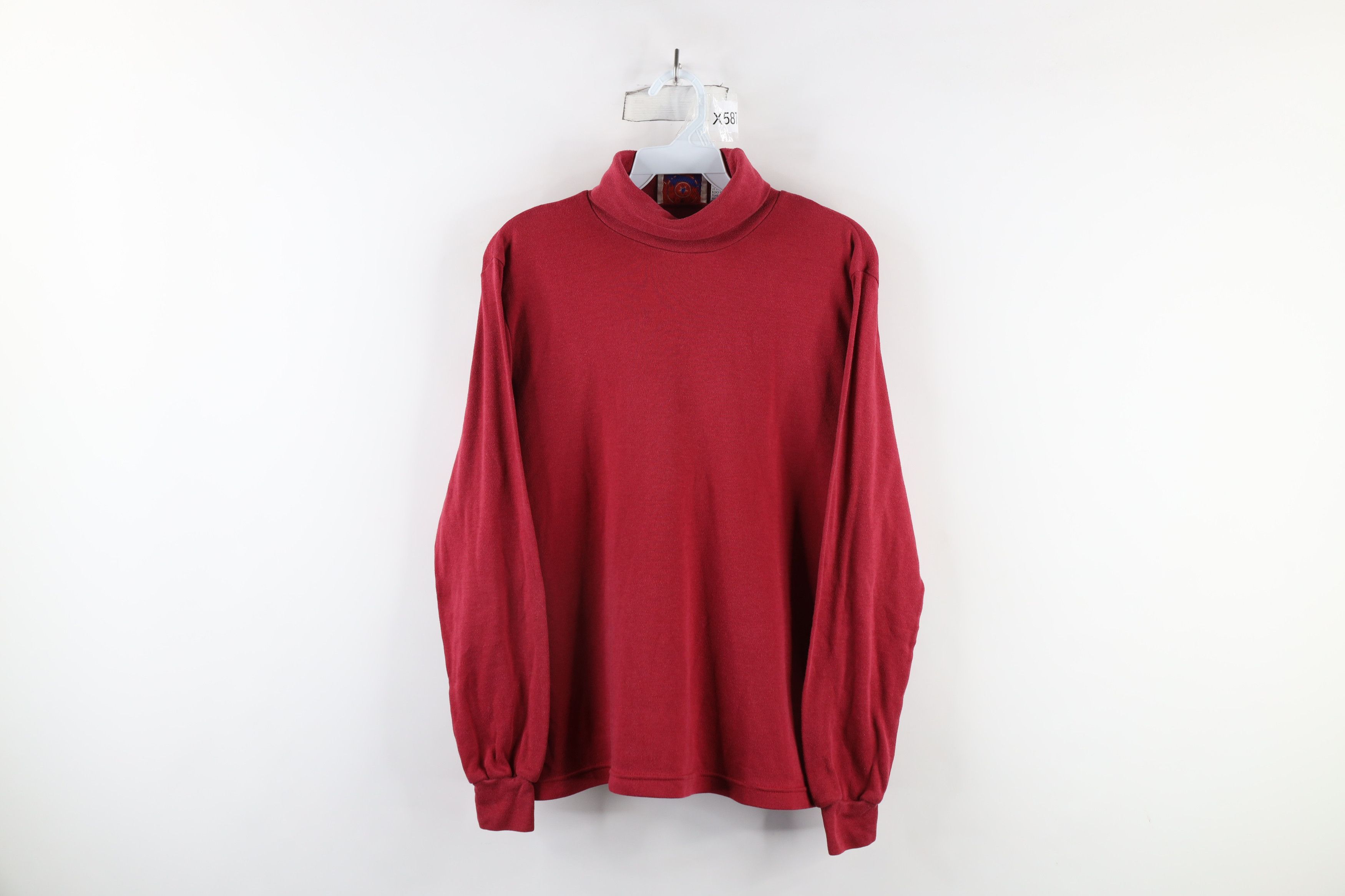 Vintage Vintage 90s Streetwear Long Sleeve Turtleneck T-Shirt Red Size L / US 10 / IT 46 - 1 Thumbnail