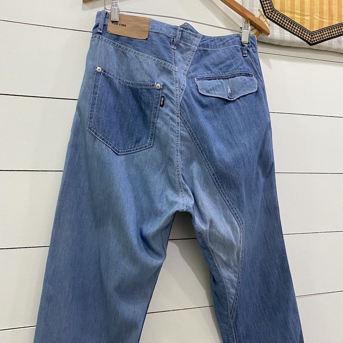 Issey Miyake × Japanese Brand × Ne-Net Ne-net by Issey Miyake Full Print baggy Denim Pants Size US 31 - 9 Thumbnail