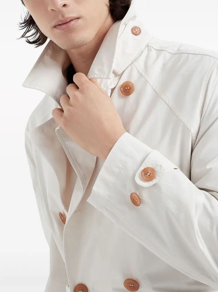Brunello Cucinelli o1w1db10725 Raincoat in Open White Size US L / EU 52-54 / 3 - 2 Thumbnail