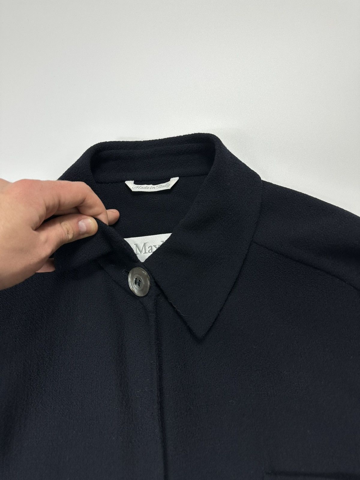 Max Mara Max Mara Wool Cape Black Size L / US 10 / IT 46 - 6 Thumbnail
