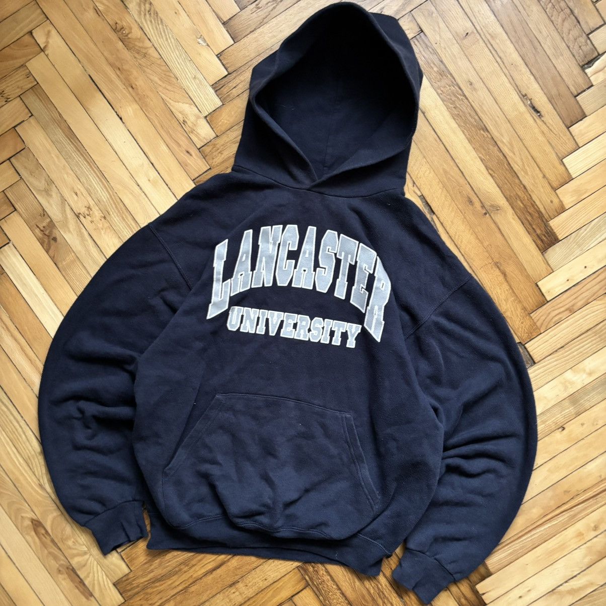 Russell Athletic Vintage Y2K Boxy Lancaster University Jerzees Tag Hoodie Size US M / EU 48-50 / 2 - 1 Thumbnail