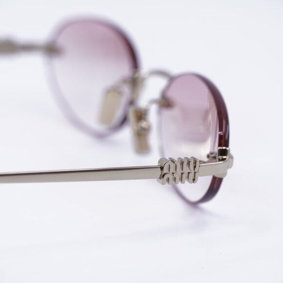 Miu Miu Miu Miu MUA54S ZVN70O Sunglasses Pale Gold Oval Frame Size ONE SIZE - 7 Thumbnail