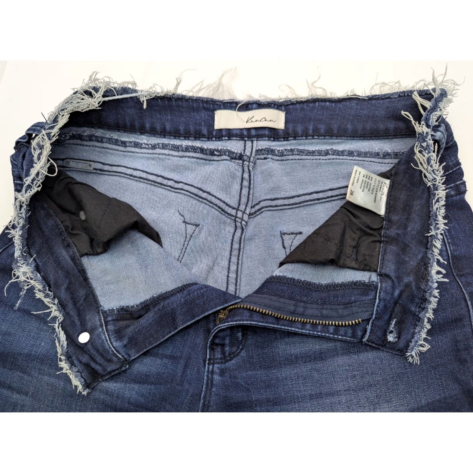 Vintage Kancan Kiri Mid Rise Distressed Tapered Jeans Women 28 30" Inseam Stretch Blue Size 28" / US 6 / IT 42 - 6 Thumbnail