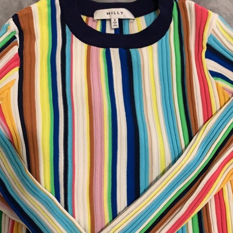 MILLY MILLY Vertical Striped Rainbow Pullover S Size S / US 4 / IT 40 - 8 Thumbnail