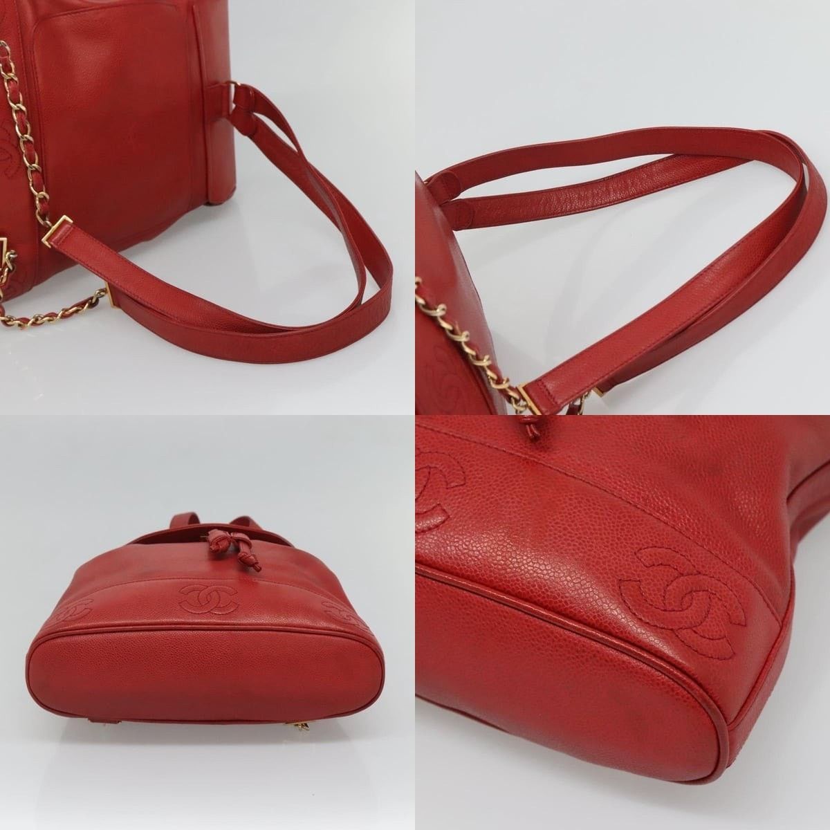 Chanel Chanel Caviar Skin Backpack Red Gold CC Size ONE SIZE - 4 Thumbnail