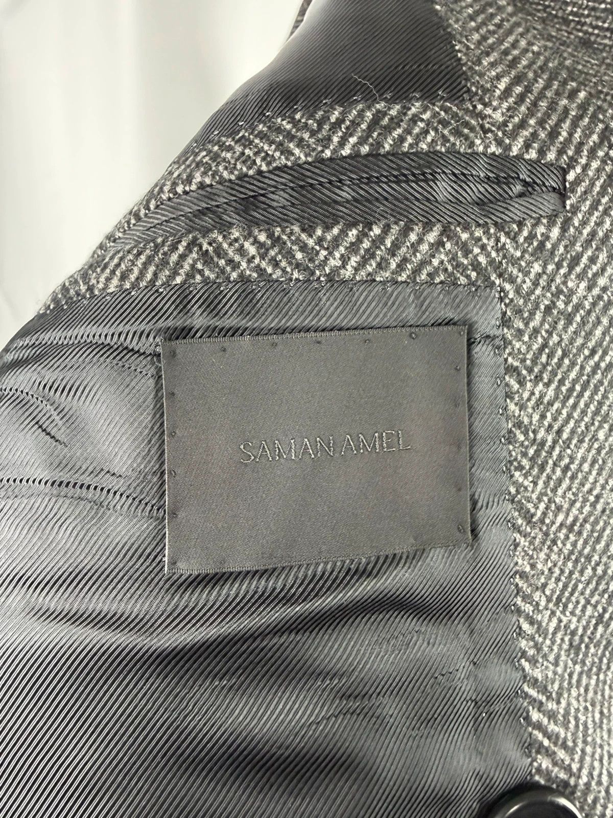 Other Saman Amel Drop 7 Coat Herringbone Wool Double Breasted Size US L / EU 52-54 / 3 - 9 Thumbnail