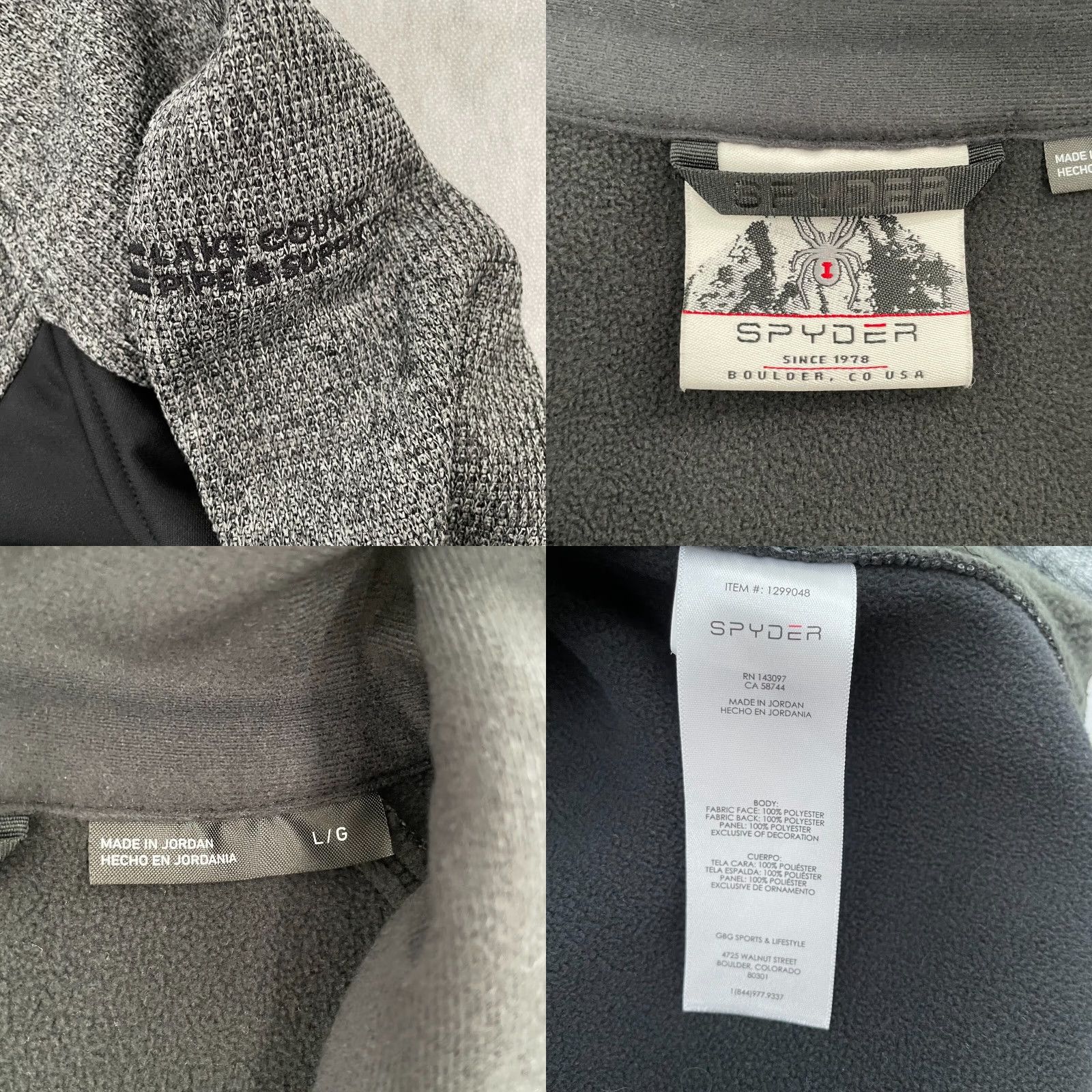 Spyder Spyder Jacket Adult Large Gray Black Accents 1/4 Zip Pullover Fleece Logo Mens L Size US L / EU 52-54 / 3 - 8 Thumbnail