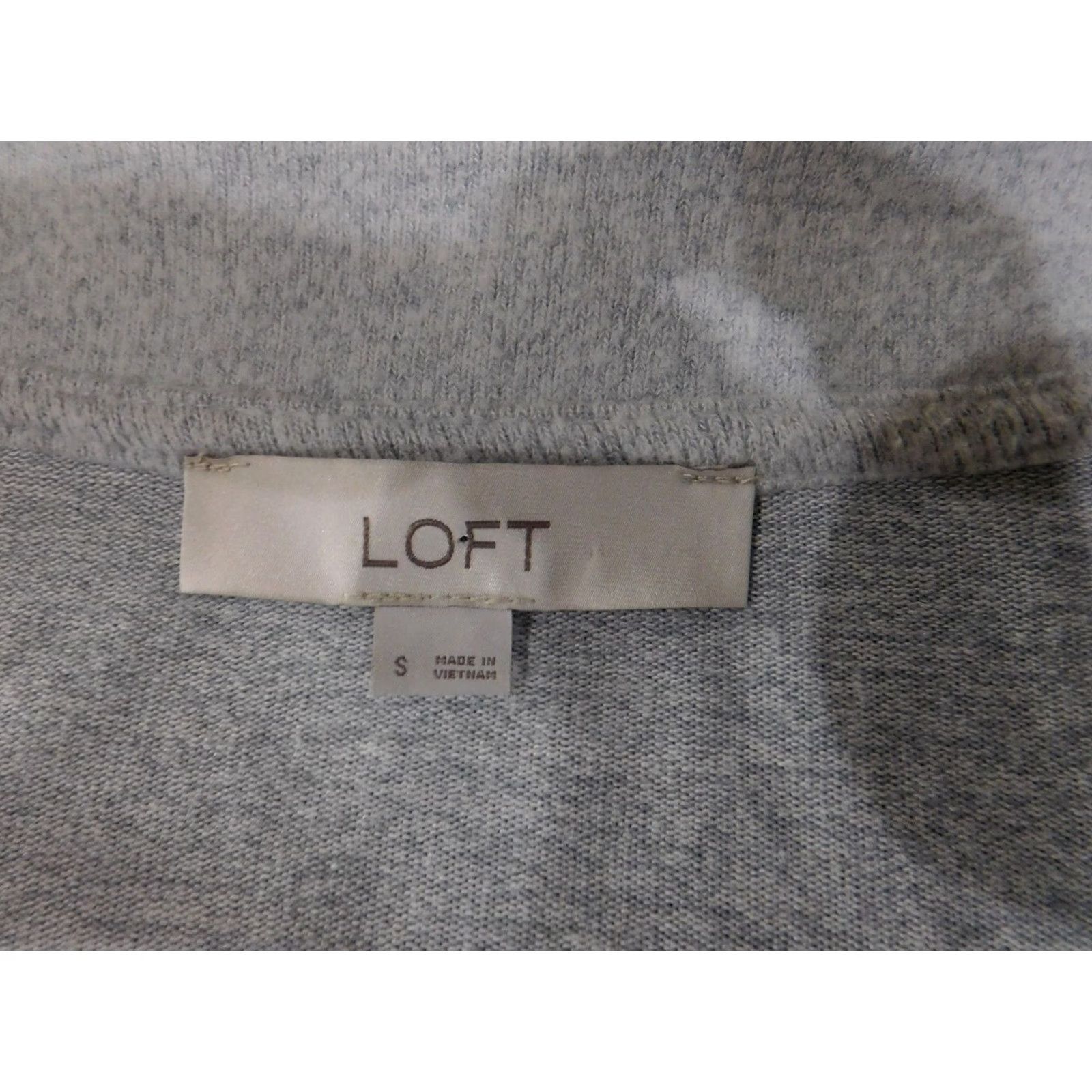 Loft LOFT Sweater Womens Small Gray Puff Sleeve V Neck Knit Top Pullover Regular Size S Size S / US 4 / IT 40 - 6 Thumbnail
