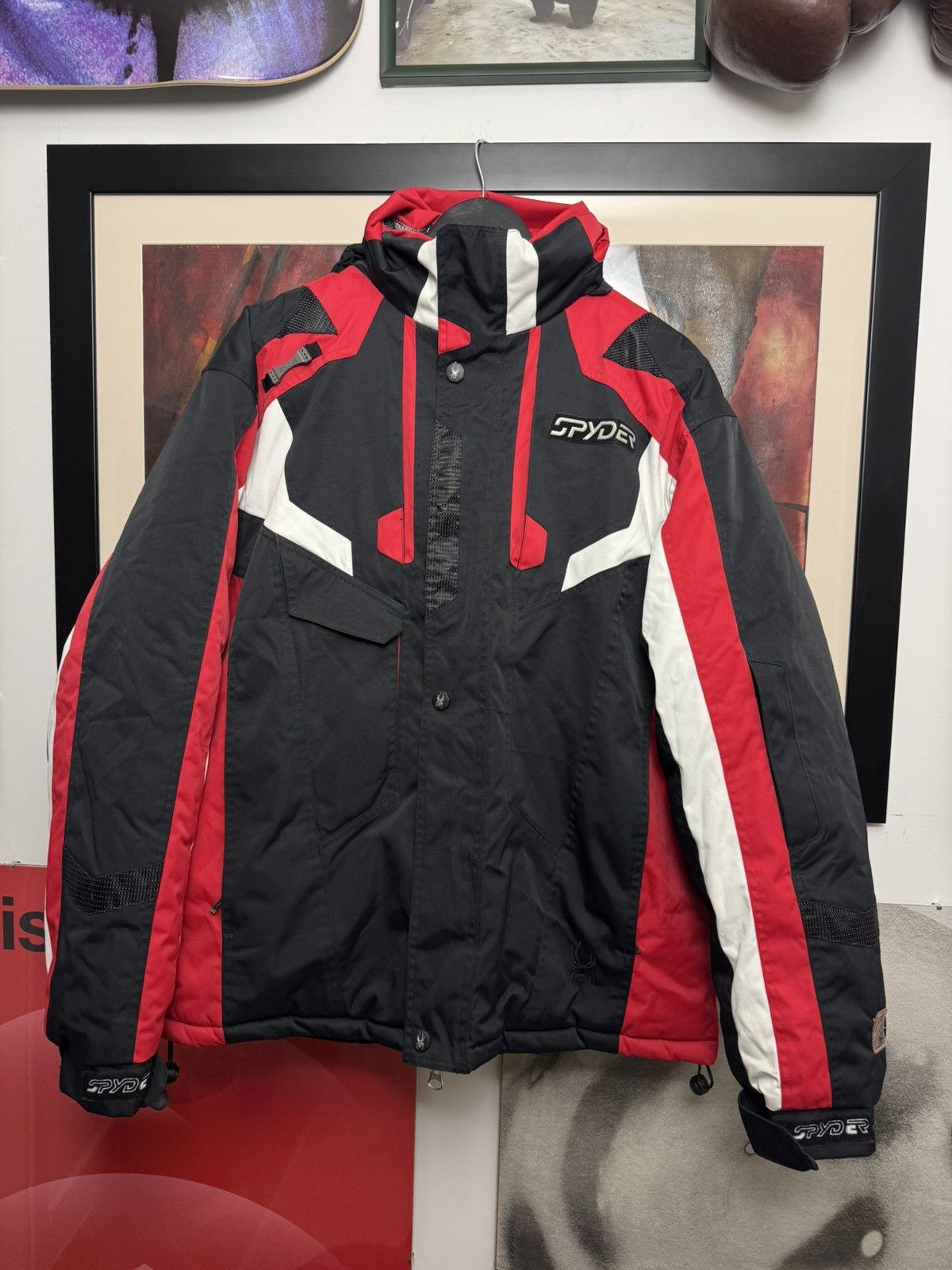 Spyder Spyder X-static Insulat Ski jacket Spiderweb Black Red Hype Size US XL / EU 56 / 4 - 1 Thumbnail