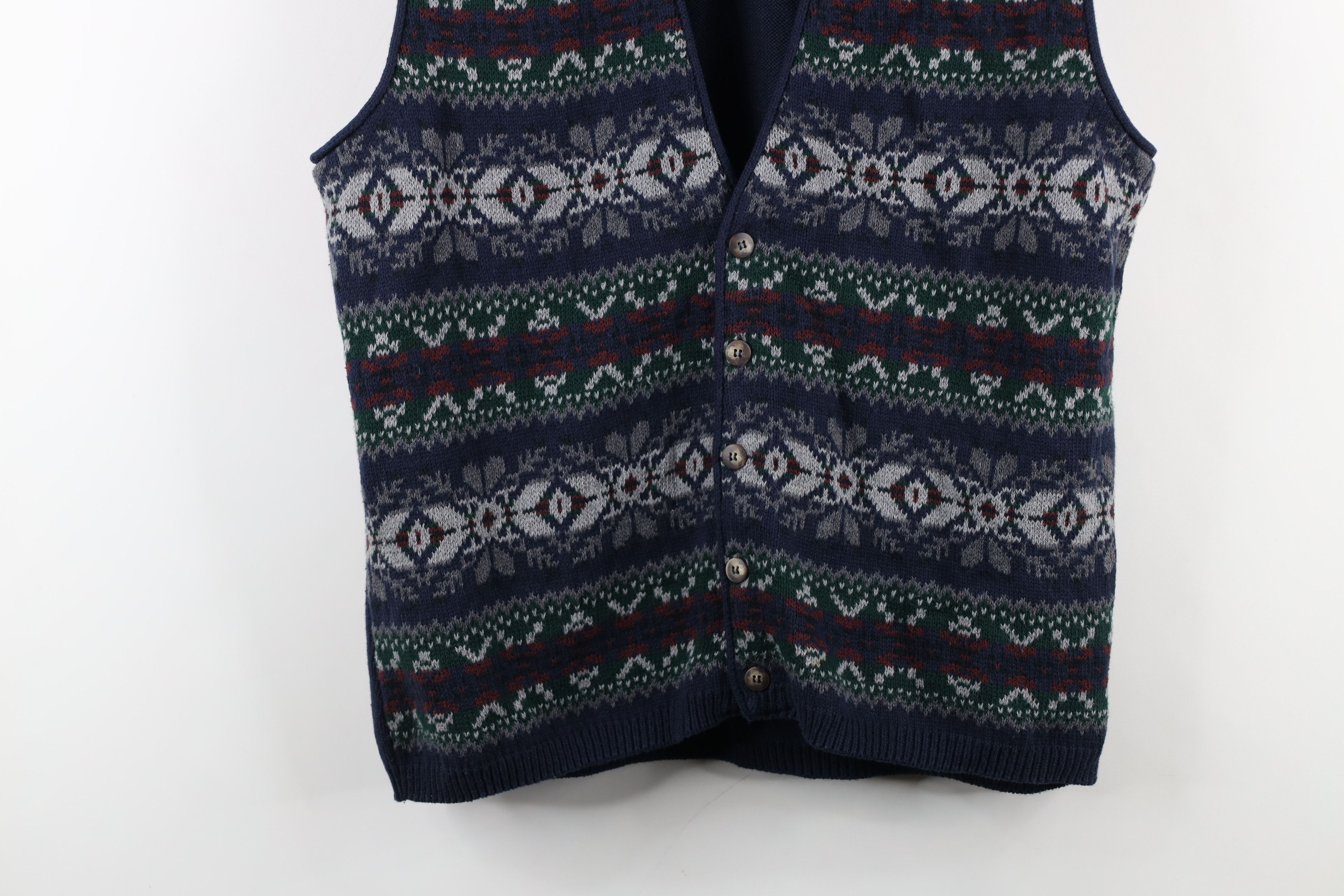 Vintage Vintage 90s Streetwear Knit Cardigan Sweater Vest USA Size US L / EU 52-54 / 3 - 3 Thumbnail