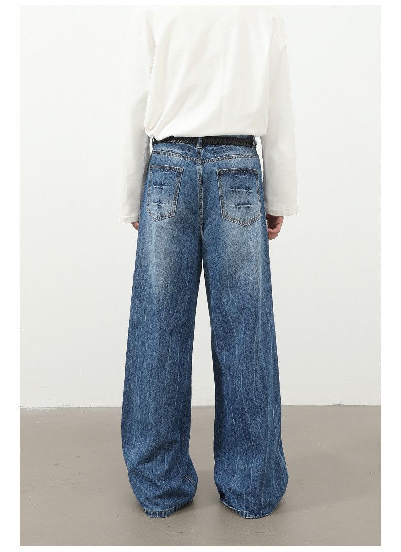 Jean American men's loose straight lightning washed jeans Size US 32 / EU 48 - 5 Thumbnail