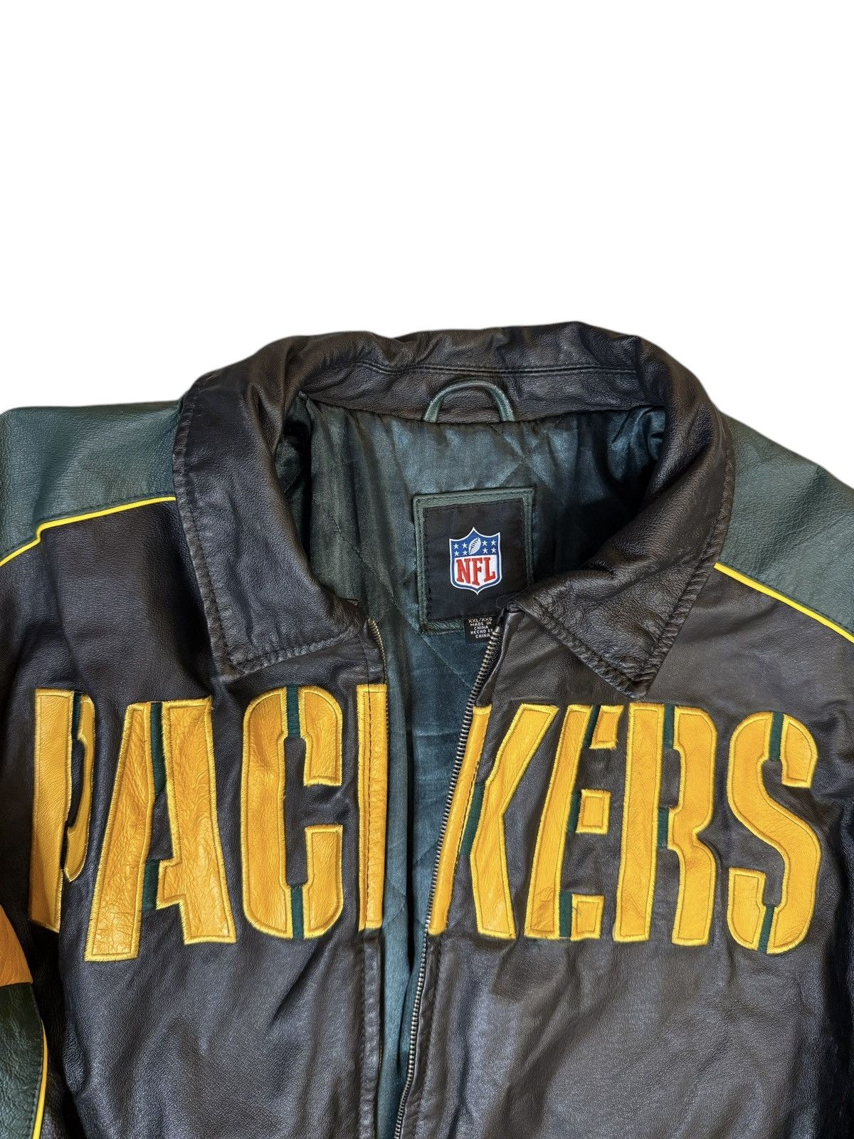 NFL × Vintage Vintage Green Bay Packers NFL Leather Jacket Size US XXL / EU 58 / 5 - 5 Thumbnail