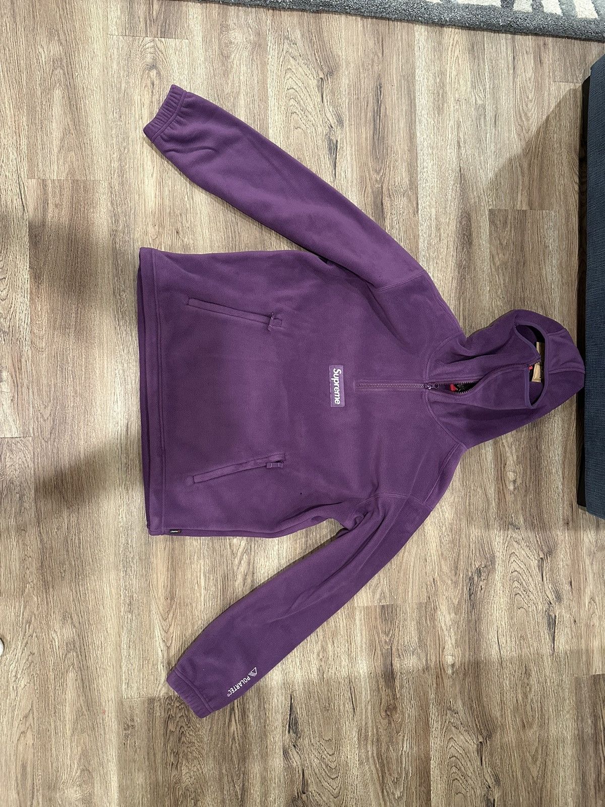 image of Supreme Polartec Facemask Half Zip Hooded Sweatshirt in Purple, Men's (Size Small)