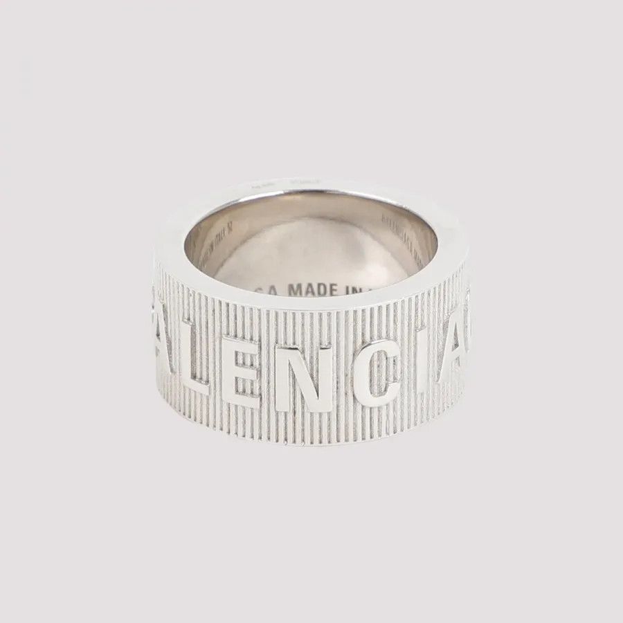 Balenciaga o1bcso1str1124 Size: OS / Logo Hoop Ring in Silver Size ONE SIZE - 1 Thumbnail