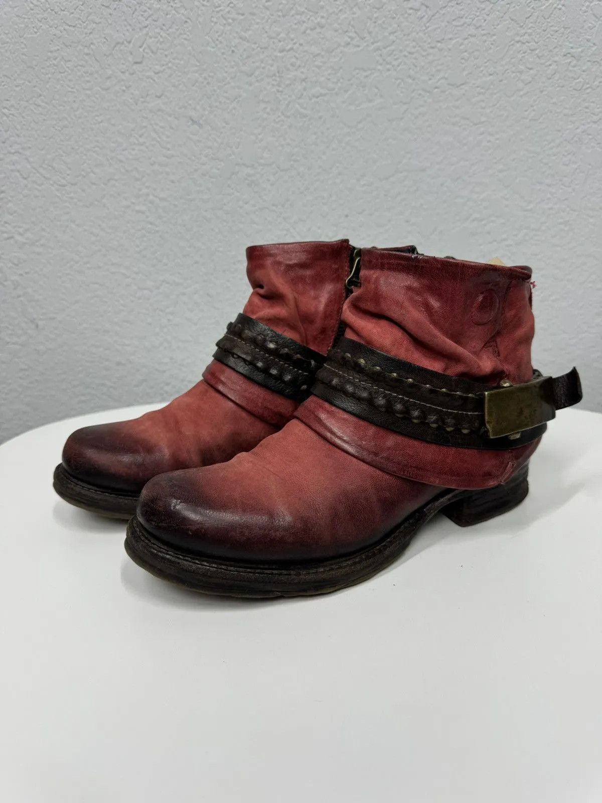 If Six Was Nine Vintage Leather Boots A S 98 Ankle Hight shoes Guidi Style Size US 7 / IT 37 - 5 Thumbnail