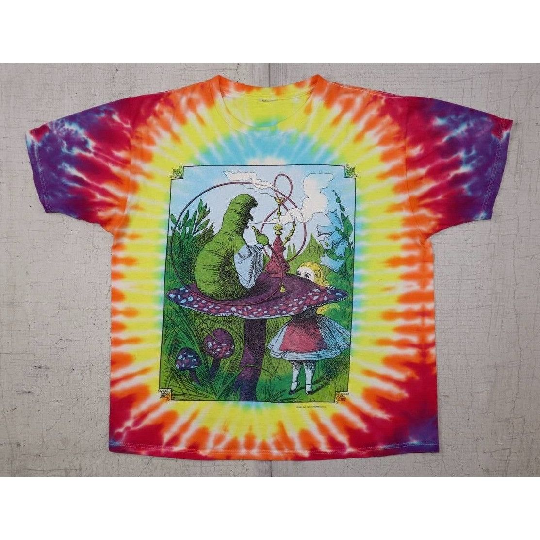 Vintage Vintage 90s Alice In Wonderland Tie Dye 1997 T Shirt Sz L Size US L / EU 52-54 / 3 - 1 Thumbnail