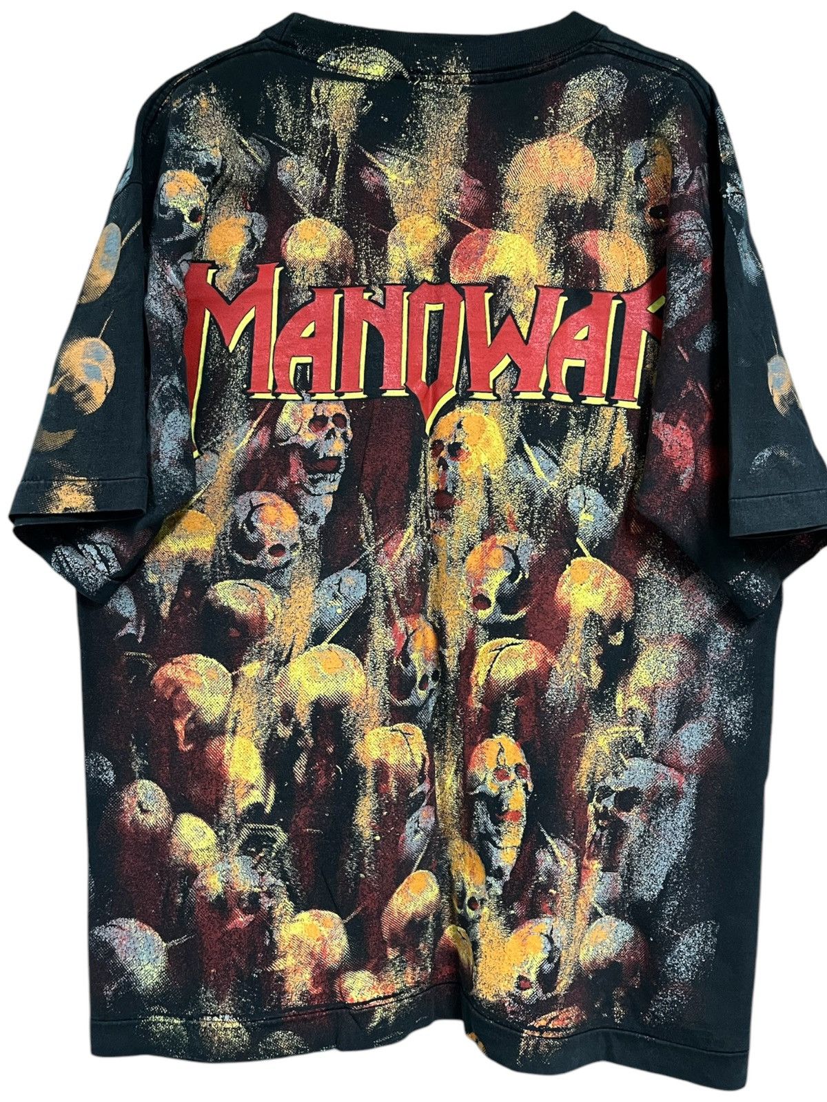 Band Tees × Vintage Vintage Manowar AOP 90s t shirt Size US XL / EU 56 / 4 - 2 Thumbnail