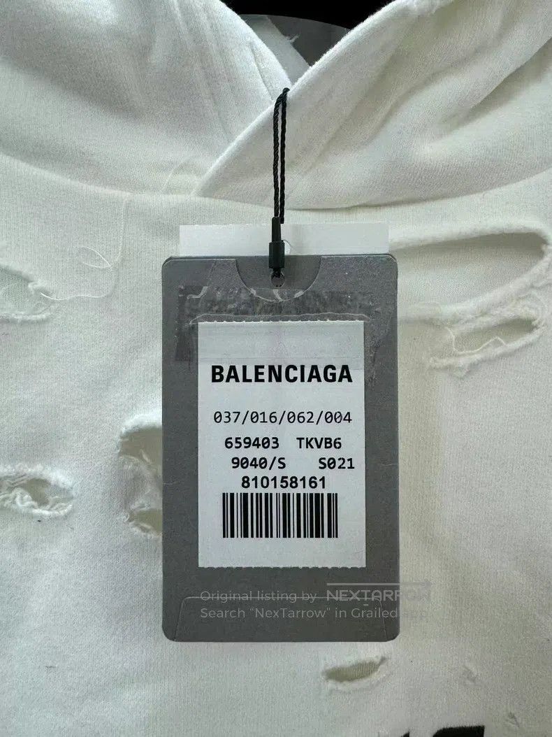 Balenciaga Balenciaga Distressed Letter Hoodie Size US S / EU 44-46 / 1 - 5 Thumbnail