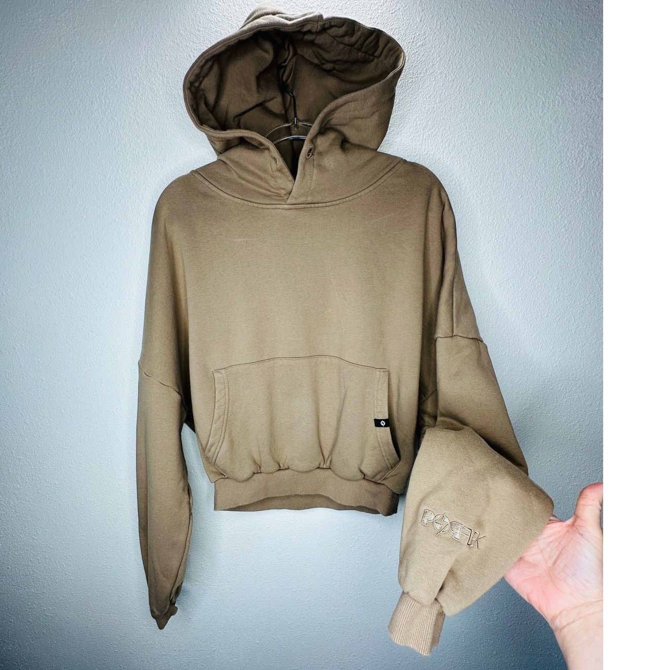 Other Popflex Taupe Kangaroo Pocket Drop Shoulder Pullover Hoodie Size S / US 4 / IT 40 - 3 Thumbnail