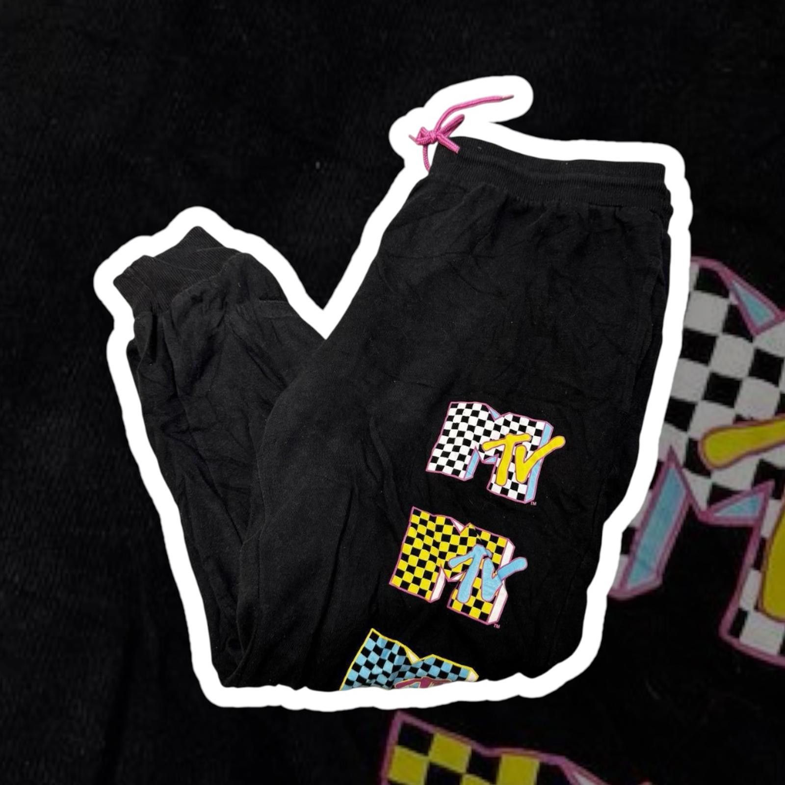 Mtv MTV Black Men's Sweatpants with Colorful Logo Size US 34 / EU 50 - 1 Thumbnail