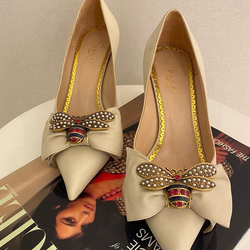 Gucci Gucci Bee Embellished Pointed High Heels 0079 Size US 8 / IT 38 - 1 Thumbnail