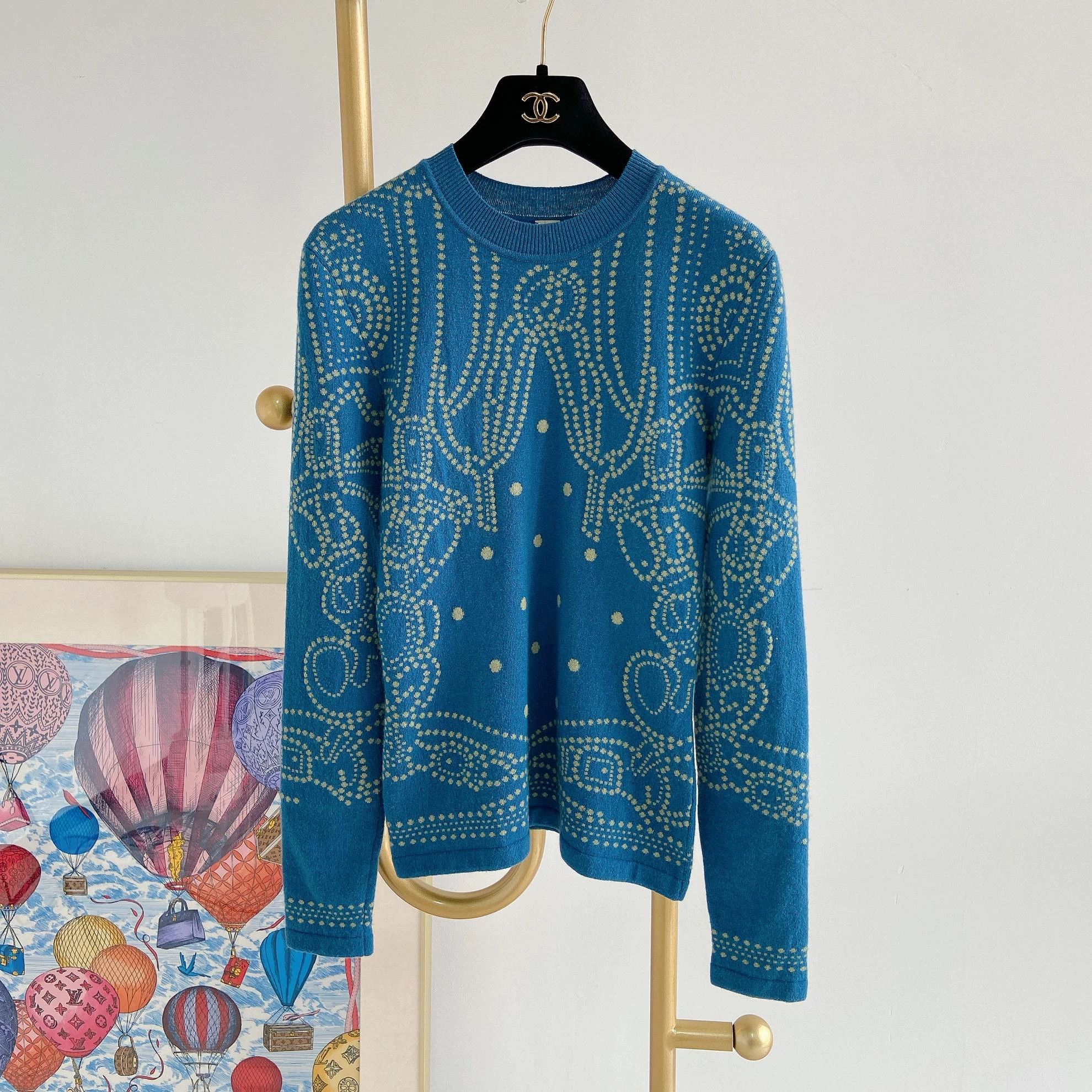 Hermes Hermès blue cashmere knit top 34 Size XS / US 0-2 / IT 36-38 - 1 Thumbnail