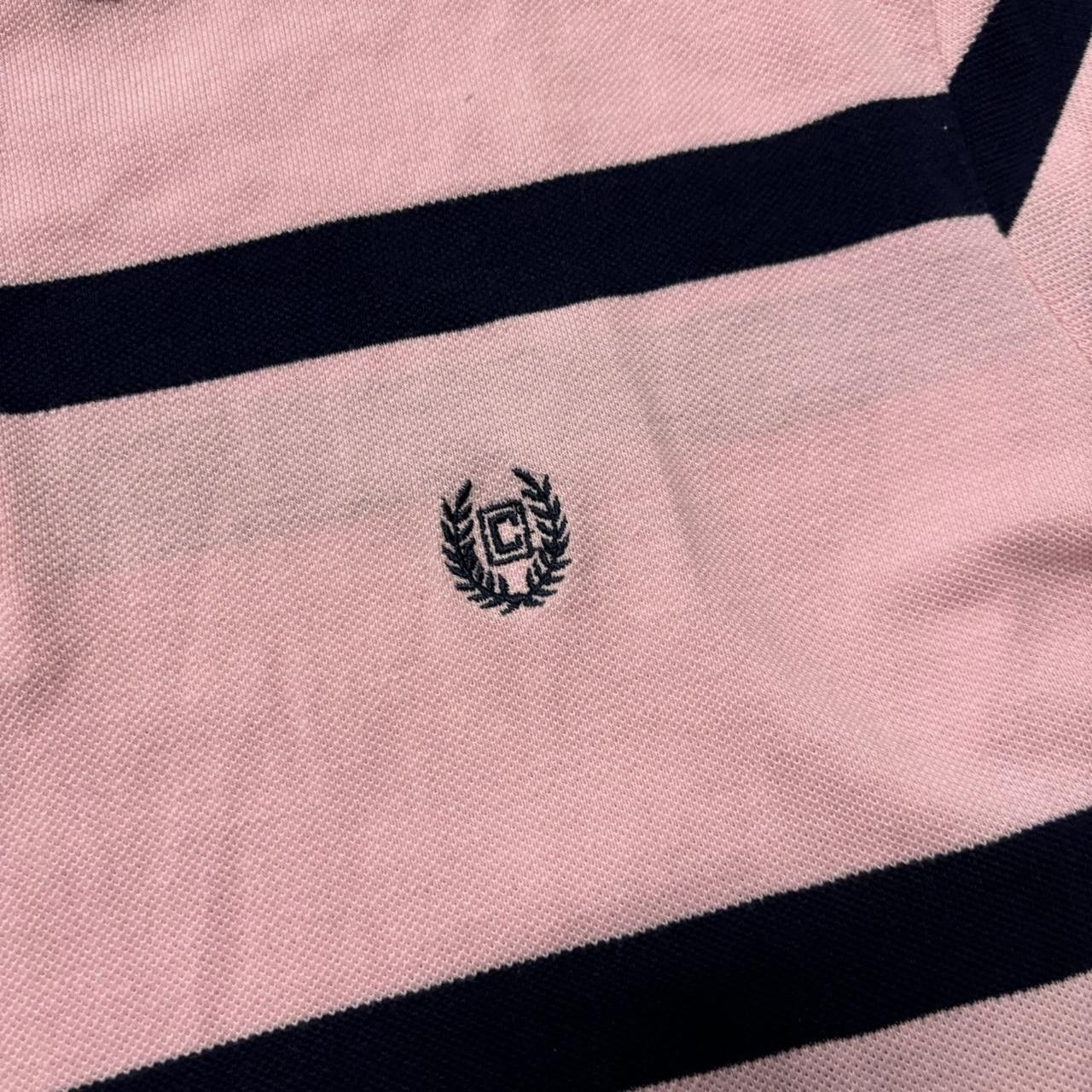 Japanese Brand × Vintage Crazy Vintage Y2K/2000s Pink Striped Skater Essential Polo Shirt! Size US XL / EU 56 / 4 - 3 Thumbnail