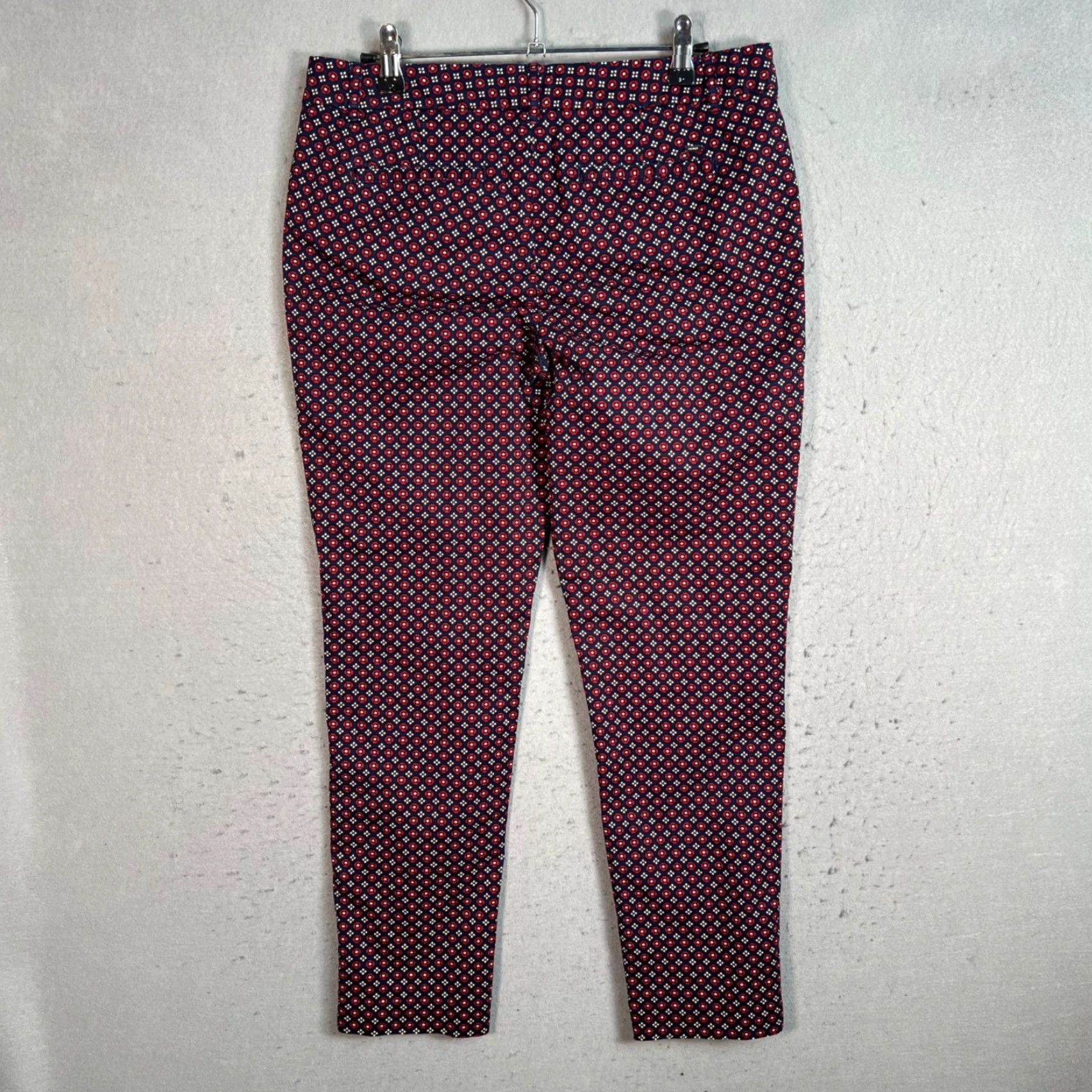 Tommy Hilfiger Tommy Hilfiger Pants Slim Fit Mid-Rise Blue Red Cotton Blend Size 6 Womens Size 28" / US 6 / IT 42 - 2 Thumbnail