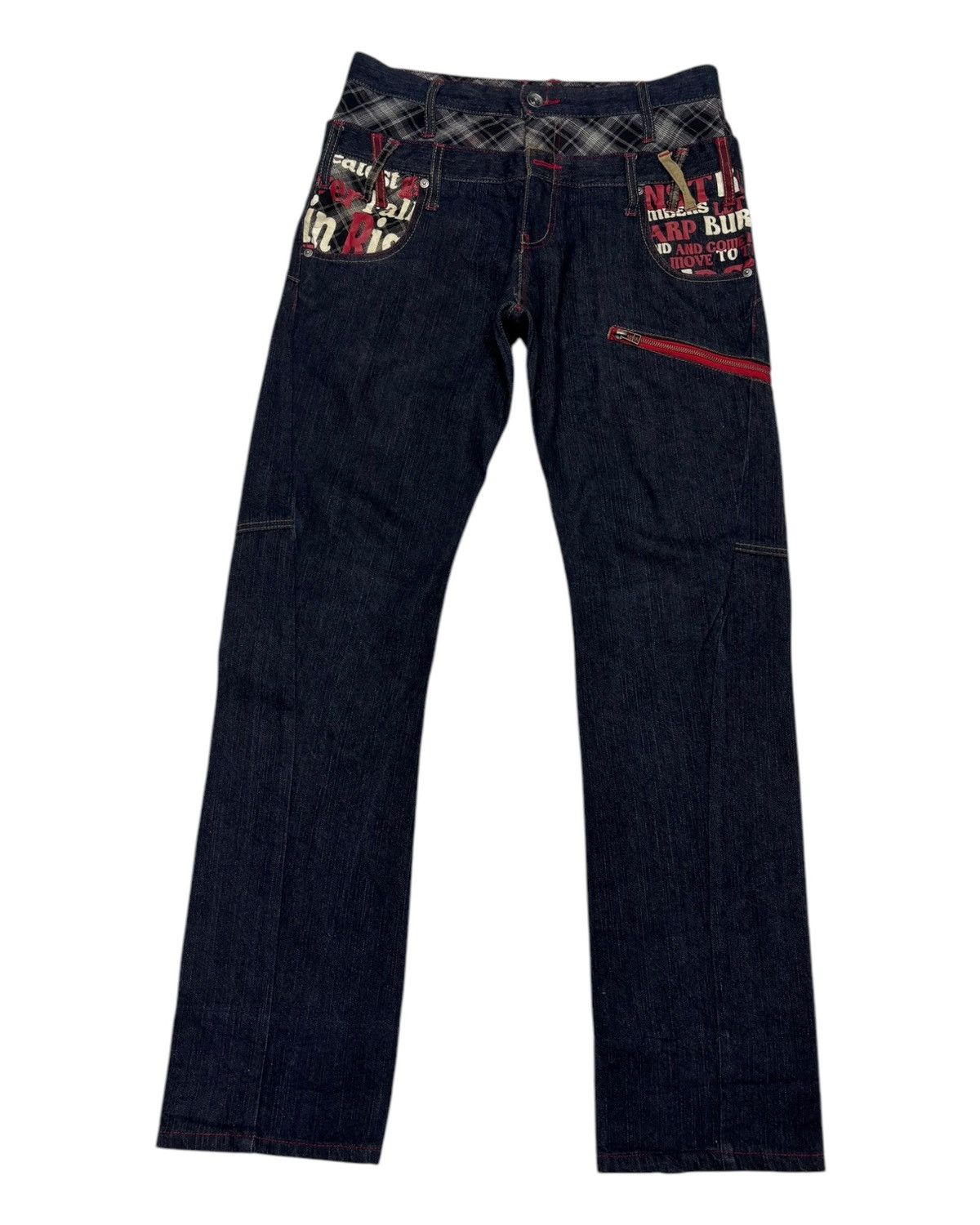 In The Attic × Junya Watanabe 🔥IN THE ATTIC DOUBLE WAIST PUNK JEANS SKULLS JEANS Size US 32 / EU 48 - 8 Thumbnail