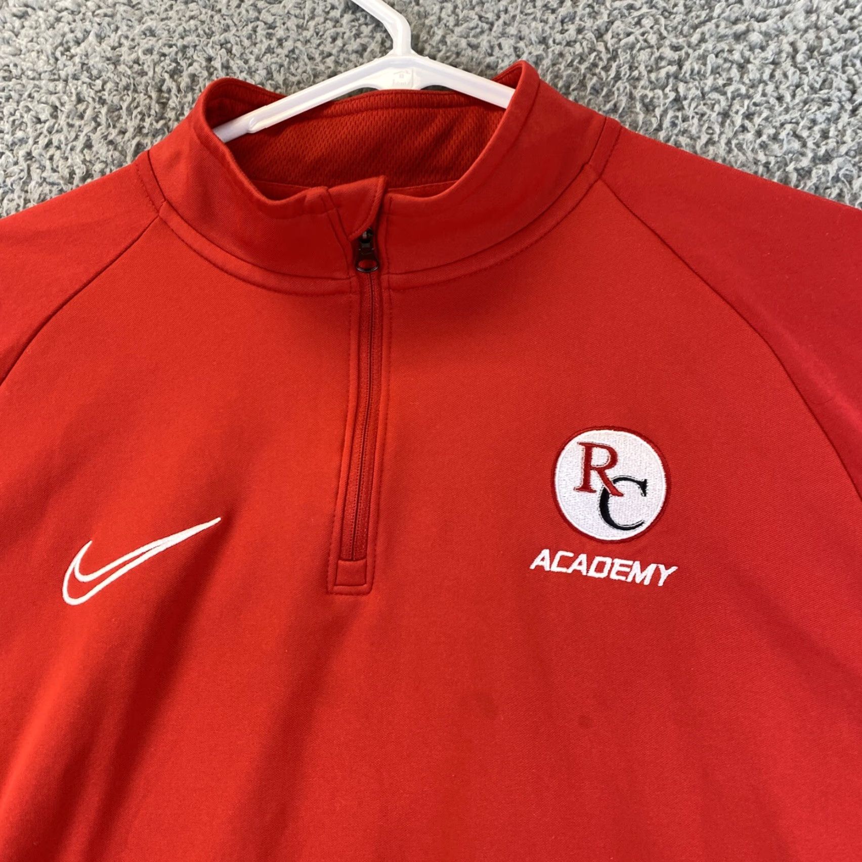Nike Nike Dri-Fit 1/4 Zip Long Sleeve Pullover Red Men's Size Large / 57-9 RC Size US L / EU 52-54 / 3 - 2 Thumbnail