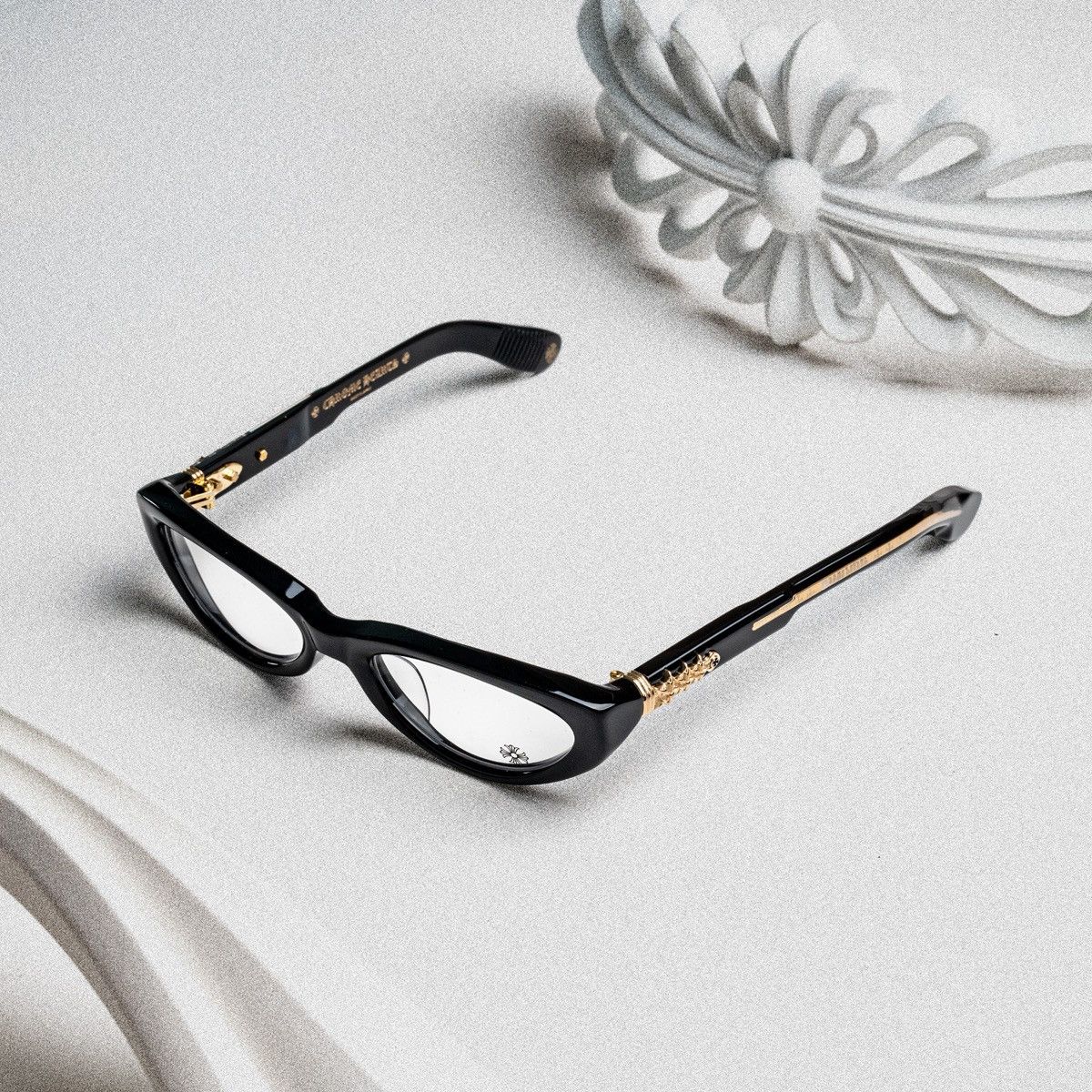 Chrome Hearts CHROME HEARTS BLASTER BLACK/18KGP GLASSES Size ONE SIZE - 2 Thumbnail