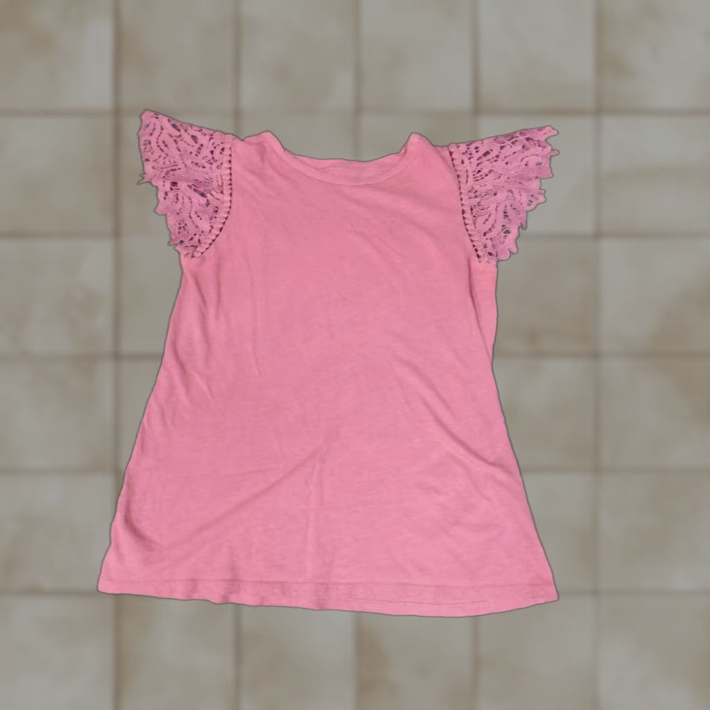 Ann Taylor Loft Ann Taylor Blouse Shirt Womens Petites Pink XS PXS Short Sleeve Crew Neck Pullover Solid Button Casual Stretch Size XS / US 0-2 / IT 36-38 - 1 Thumbnail