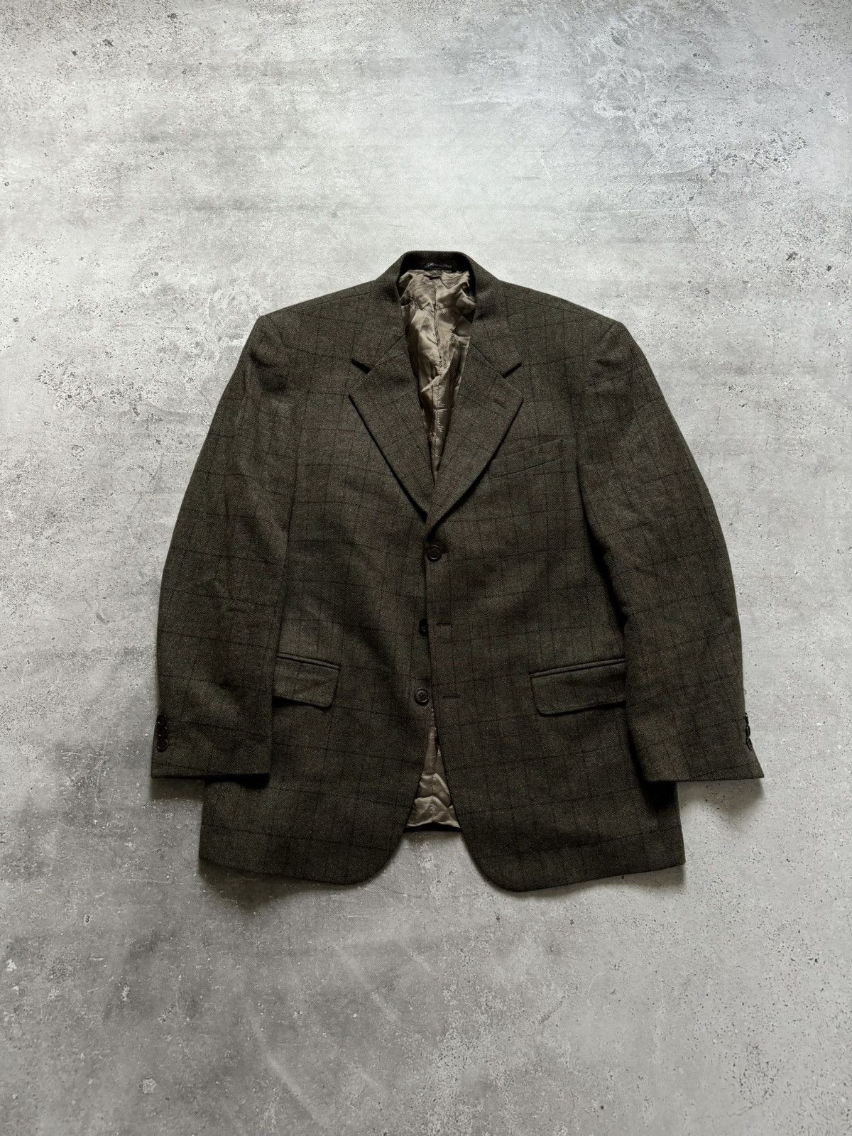 Missoni × Vintage Vintage 90s Missoni Uomo Wool Plaid Blazer Jacket Size 44R - 2 Thumbnail