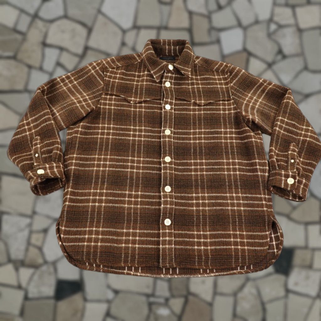 Allsaints AllSaints Shirt Mens Large Brown Plaid Fleece Nikko Long Sleeve Heavy Shacket Size US L / EU 52-54 / 3 - 1 Thumbnail